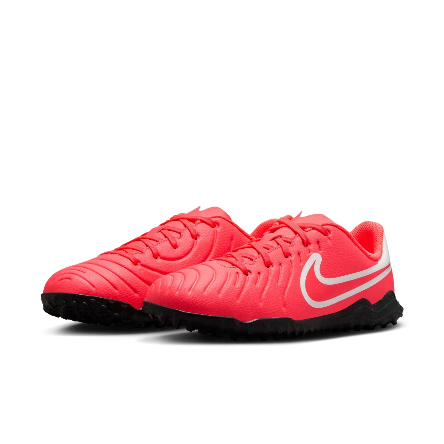 Nike Junior Tiempo Legend 10 Club TF Turf Soccer Cleat - Hot Lava/White