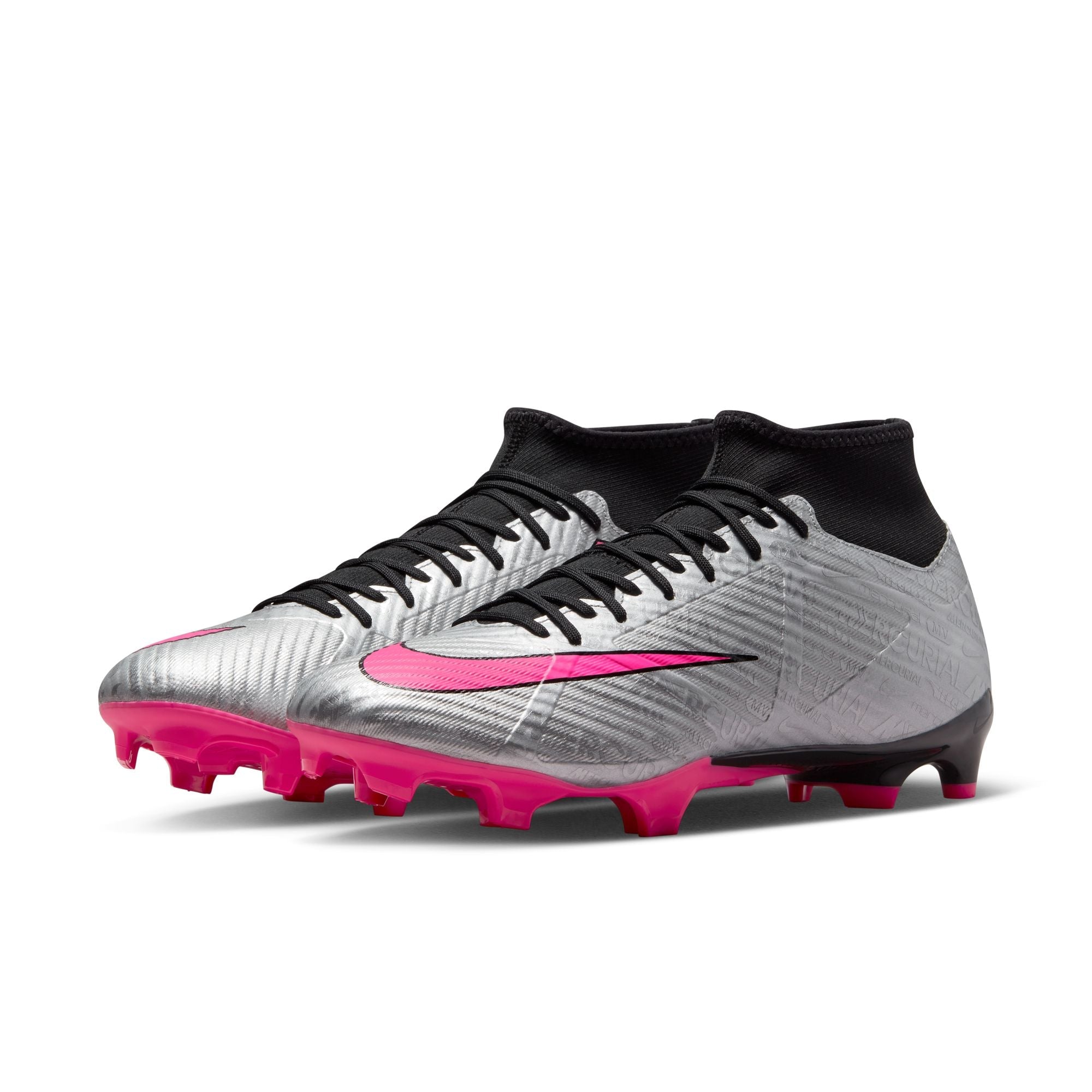 Nike Air Zoom Mercurial Superfly 9 Academy XXV FG/MG Soccer Cleat - MetallicSilver/HyperPink/Black/Volt