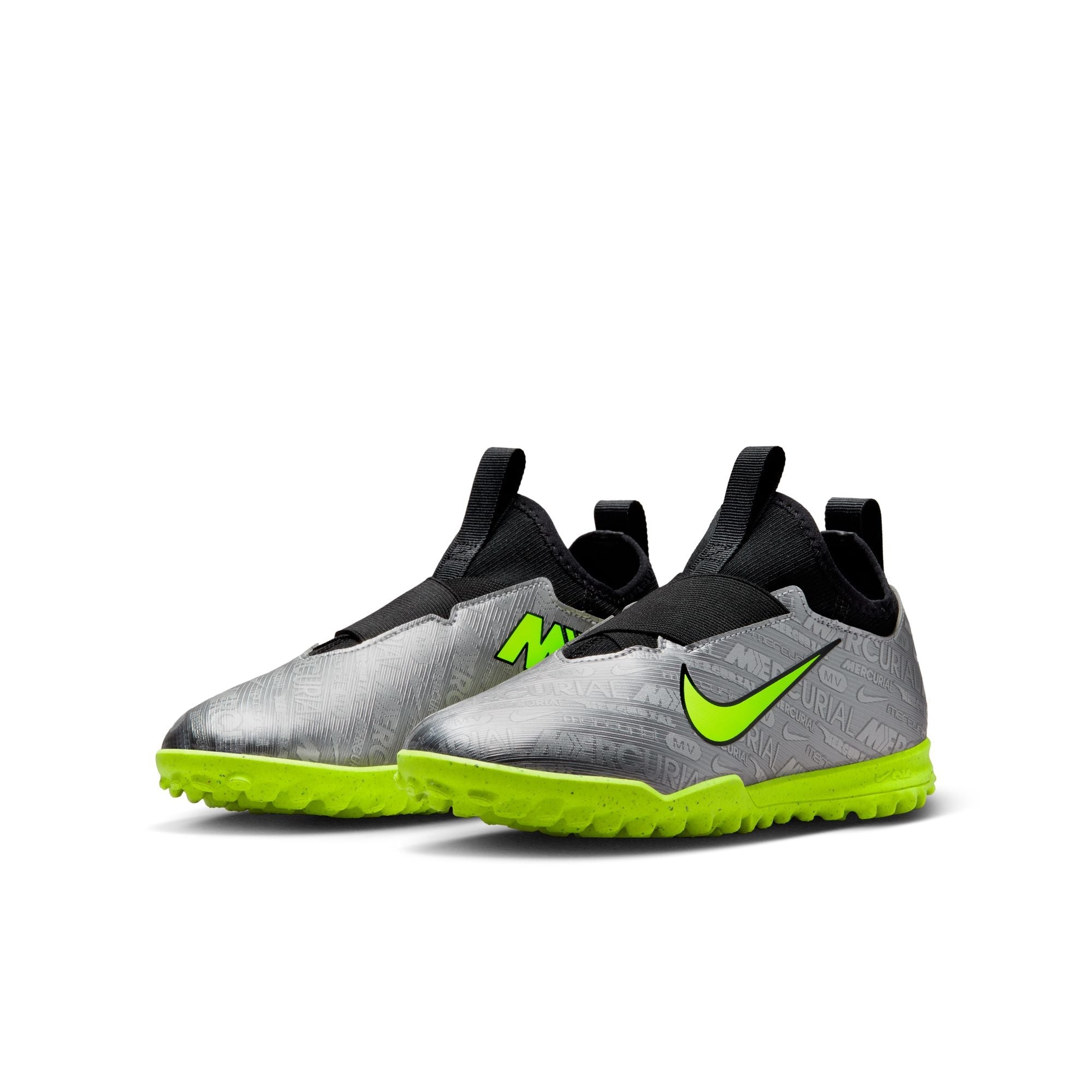 Nike Junior Zoom Vapor 15 Academy XXV TF Turf Shoes - MetallicSilver/Volt/Black