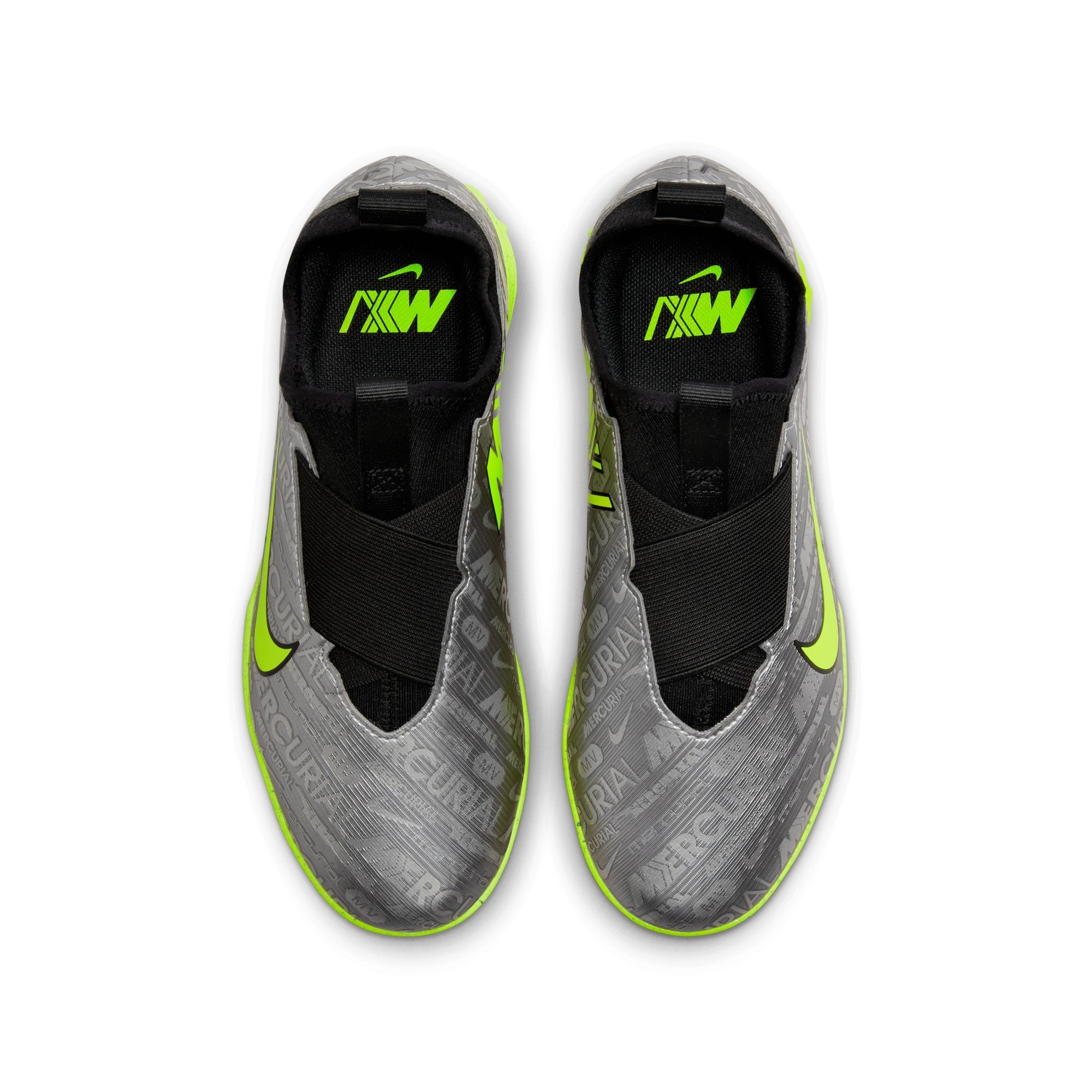 Nike Junior Zoom Vapor 15 Academy XXV TF Turf Shoes - MetallicSilver/Volt/Black