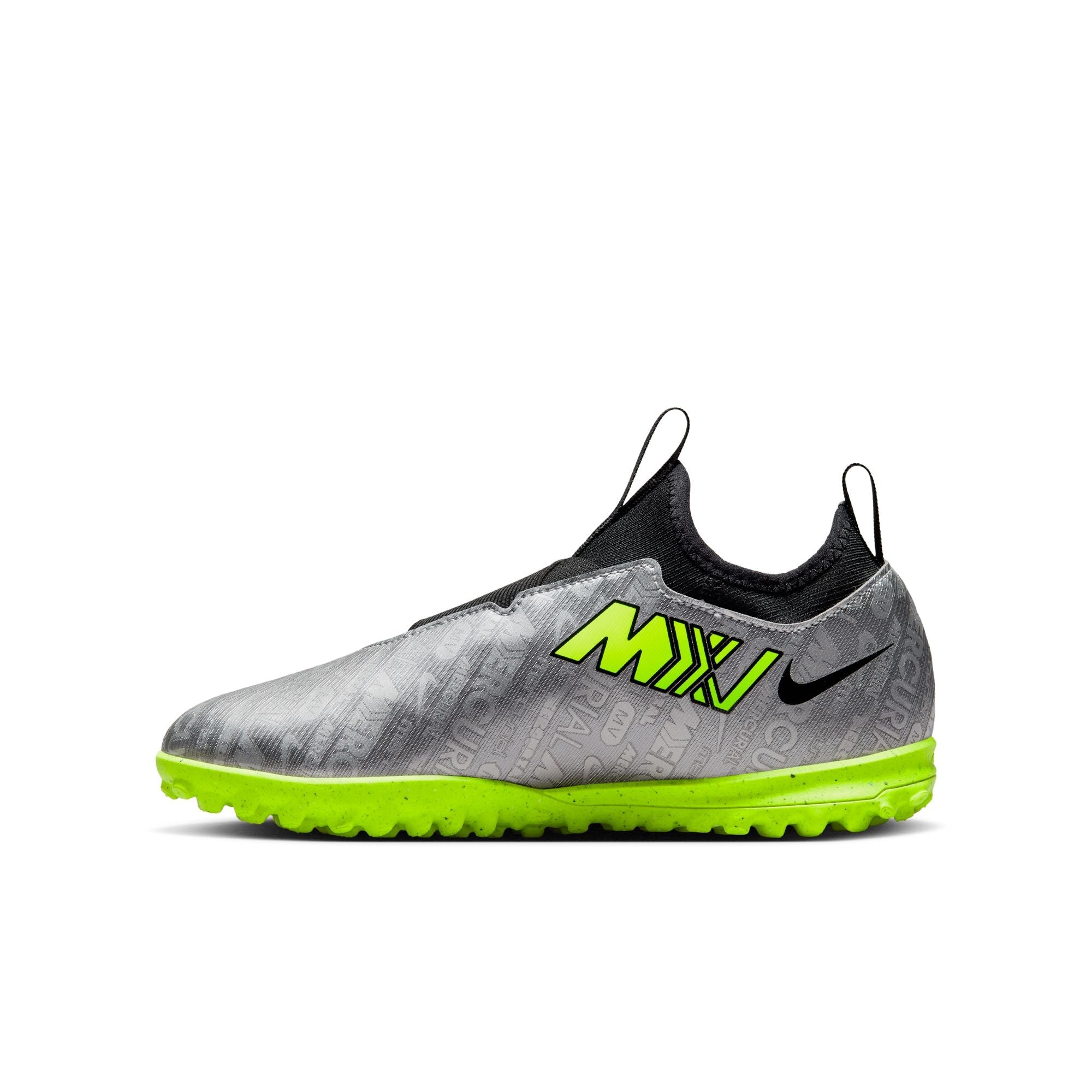 Nike Junior Zoom Vapor 15 Academy XXV TF Turf Shoes - MetallicSilver/Volt/Black