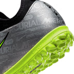 Nike Junior Zoom Vapor 15 Academy XXV TF Turf Shoes - MetallicSilver/Volt/Black