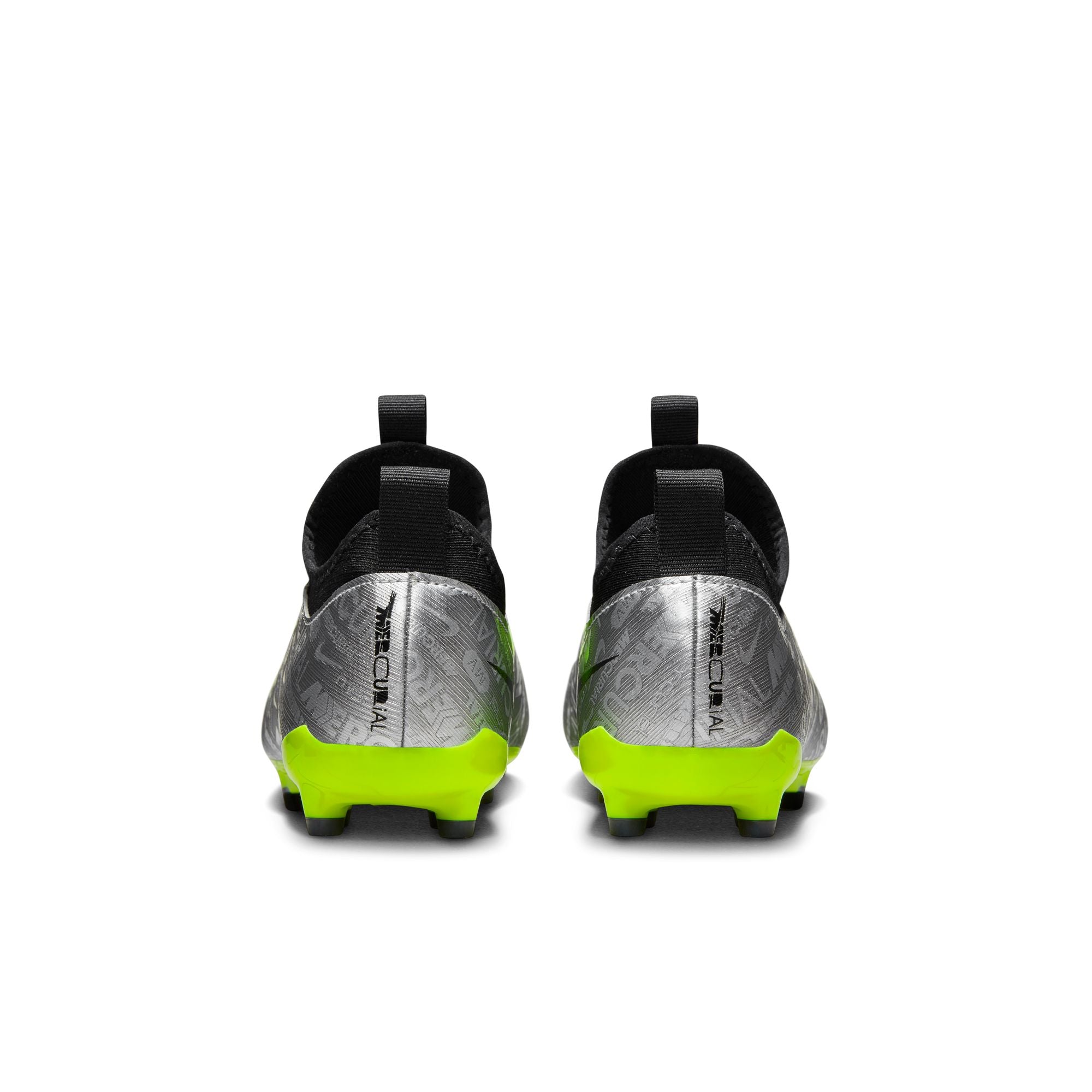 Nike Junior Zoom Mercurial Vapor 15 XXV Academy FG/MG Soccer Cleats - Metallic Silver/Black/Volt