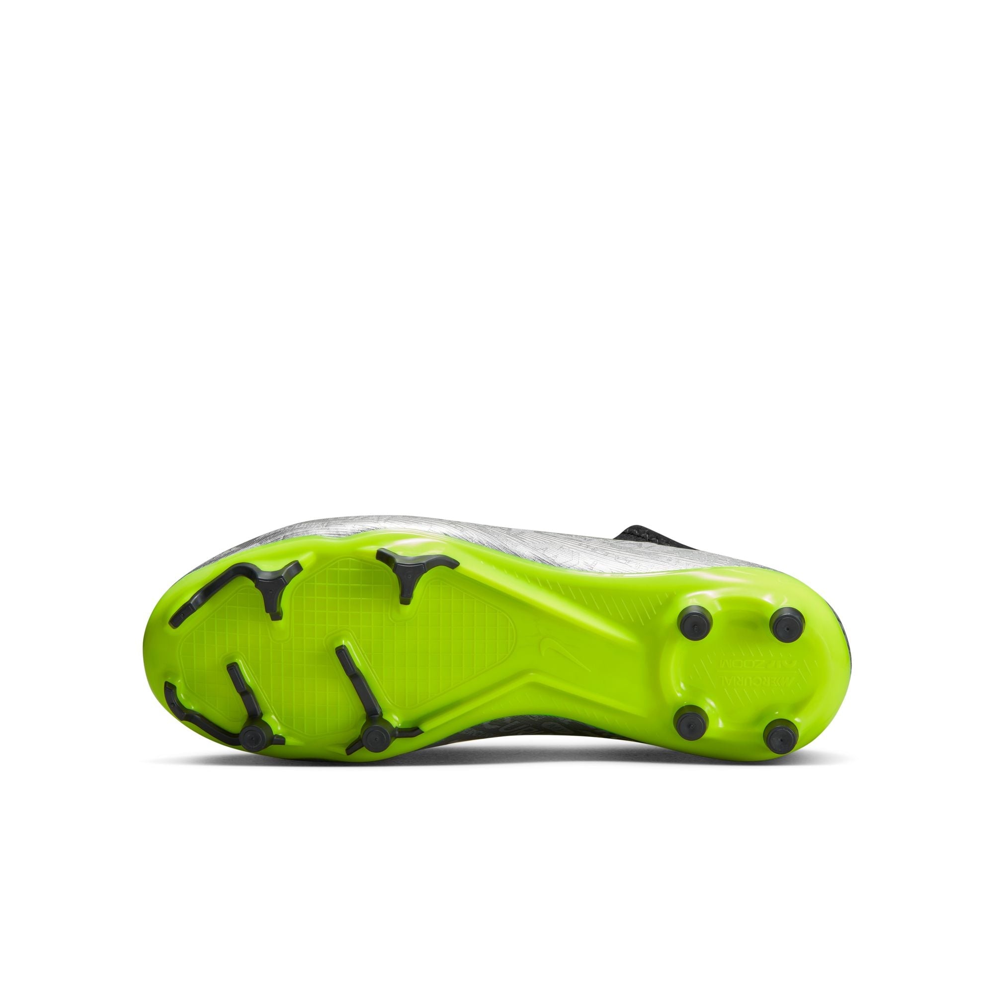 Nike Junior Zoom Mercurial Vapor 15 XXV Academy FG/MG Soccer Cleats - Metallic Silver/Black/Volt