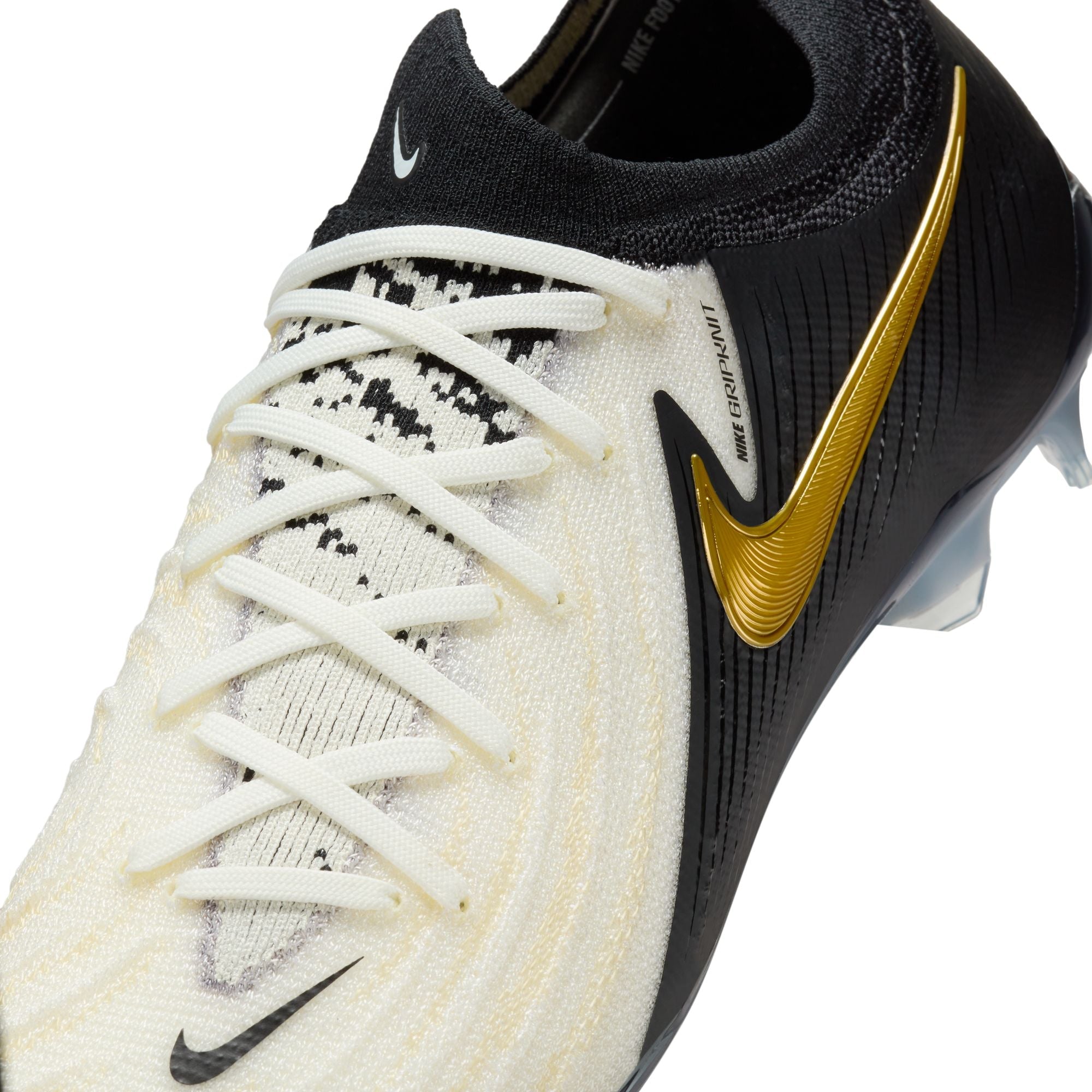 Nike Phantom GX 2 Elite FG Firm Ground Soccer Cleat - White/Black/Metallic Gold