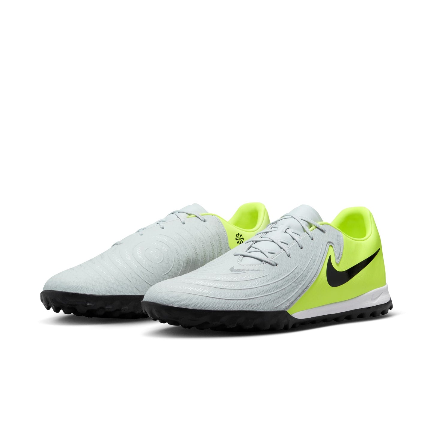 Nike Phantom GX 2 Academy TF Turf Soccer Cleats -  Metallic Silver/Black-Volt