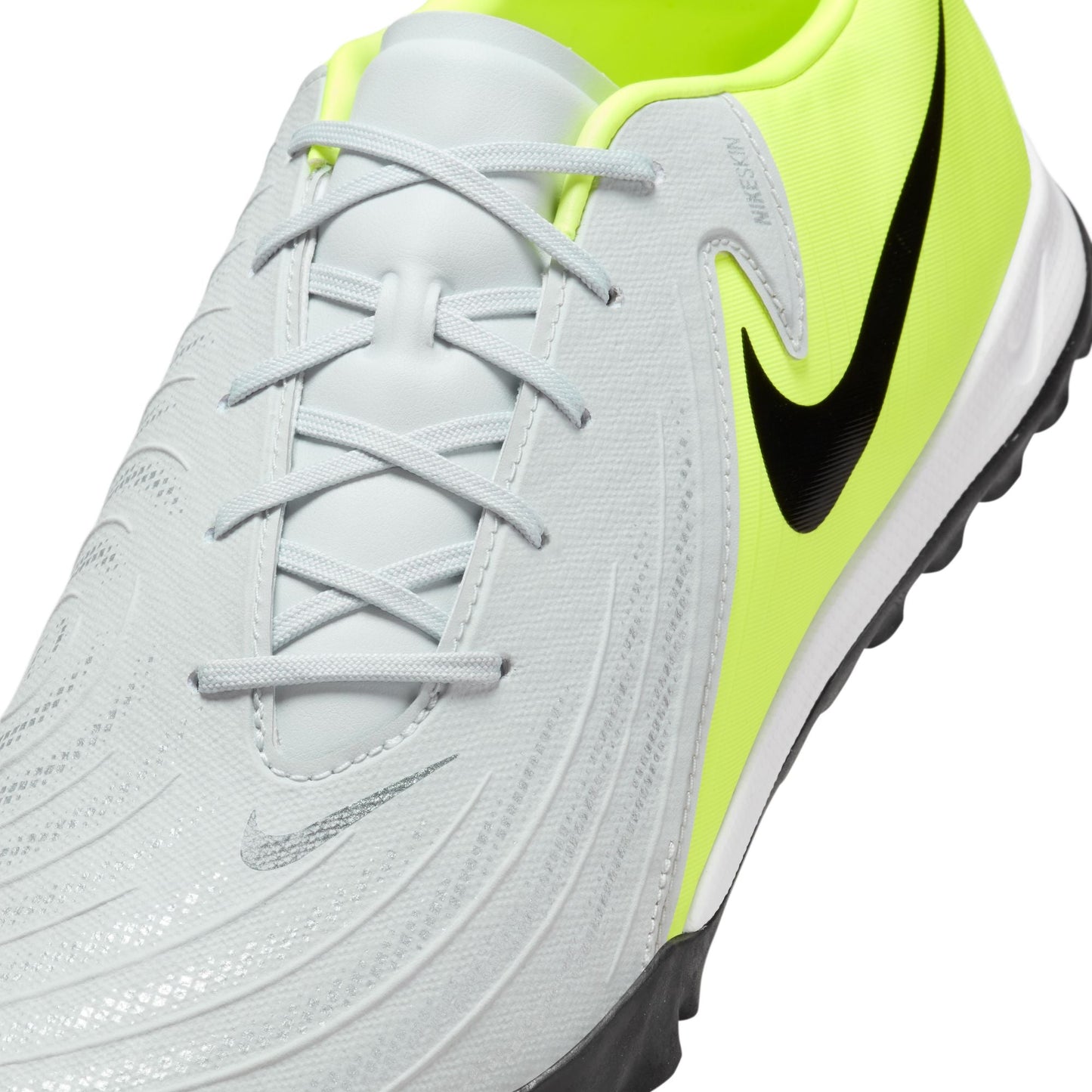 Nike Phantom GX 2 Academy TF Turf Soccer Cleats -  Metallic Silver/Black-Volt