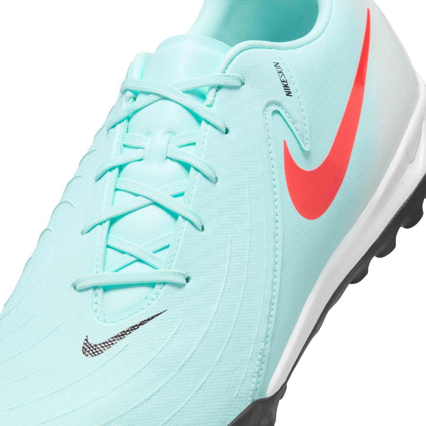 Nike Phantom GX 2 Academy TF Turf Soccer Cleats-  Mint/Atomic Red-Off Noir