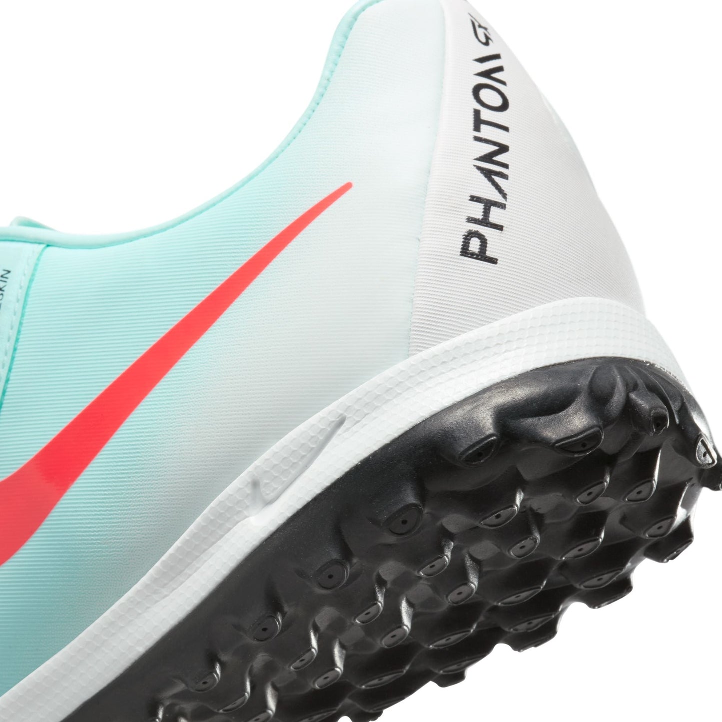 Nike Phantom GX 2 Academy TF Turf Soccer Cleats-  Mint/Atomic Red-Off Noir