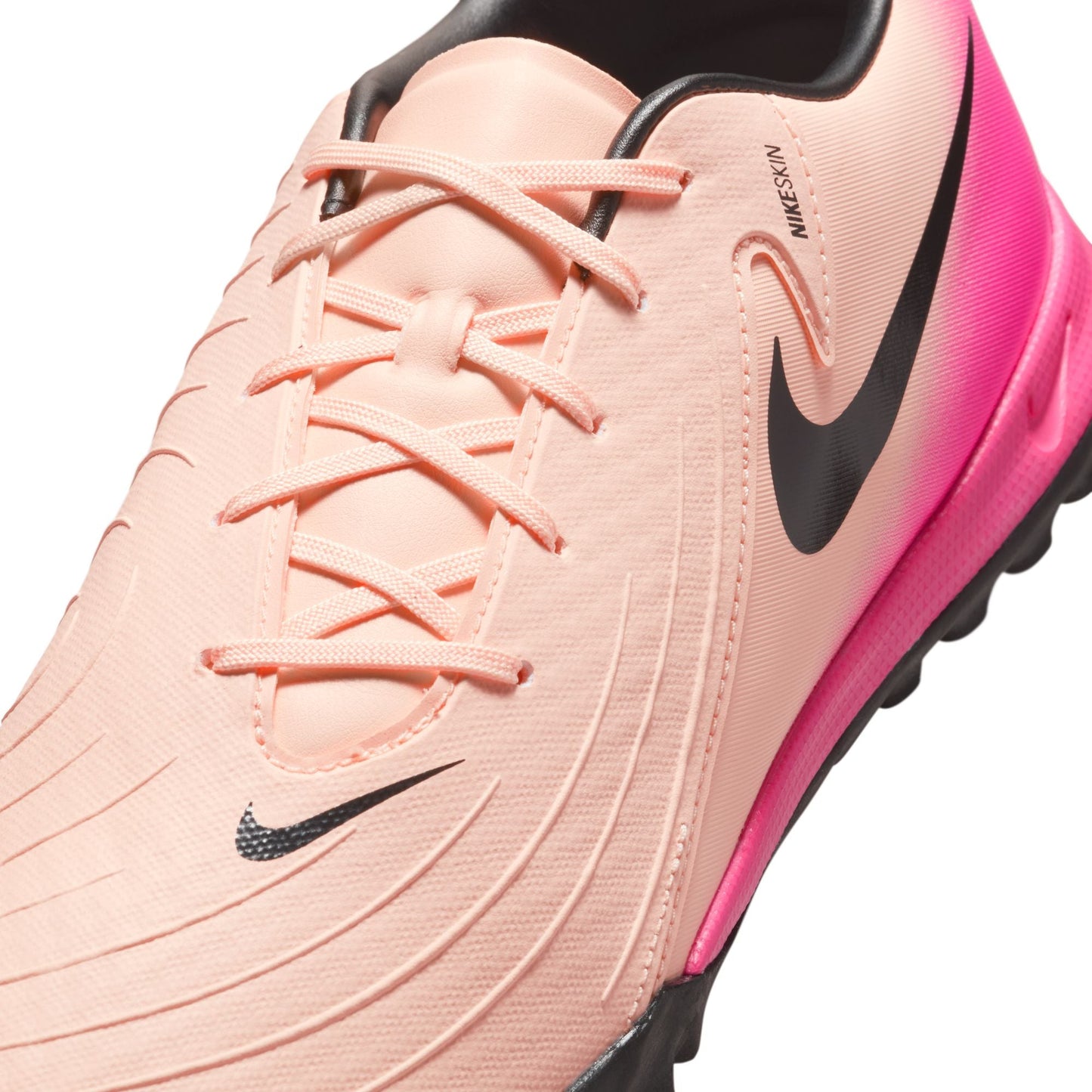 Nike Phantom GX 2 Academy TF Turf Soccer Cleats- Crimson Tint/Black/Pink Blast