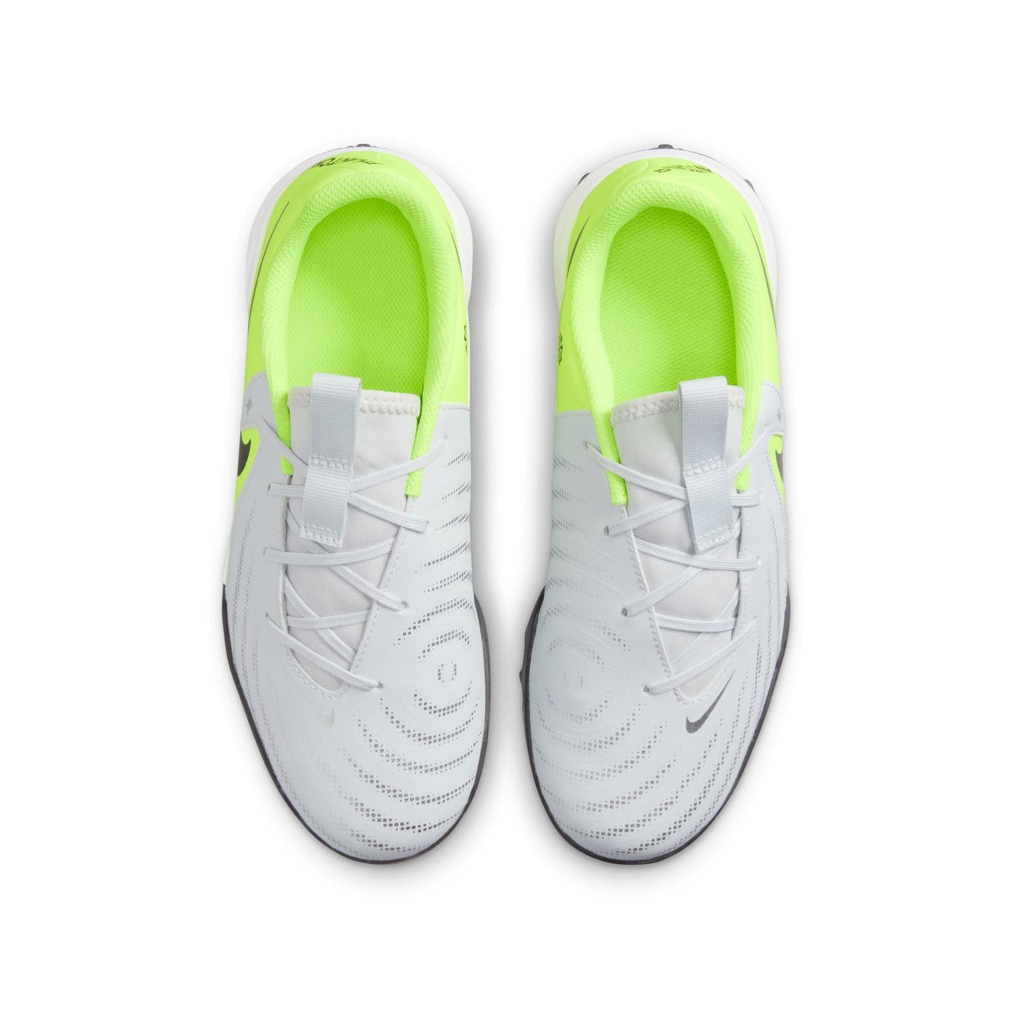 Nike Junior Phantom GX 2 Academy TF Soccer Cleats- Metallic Silver/Black-Volt