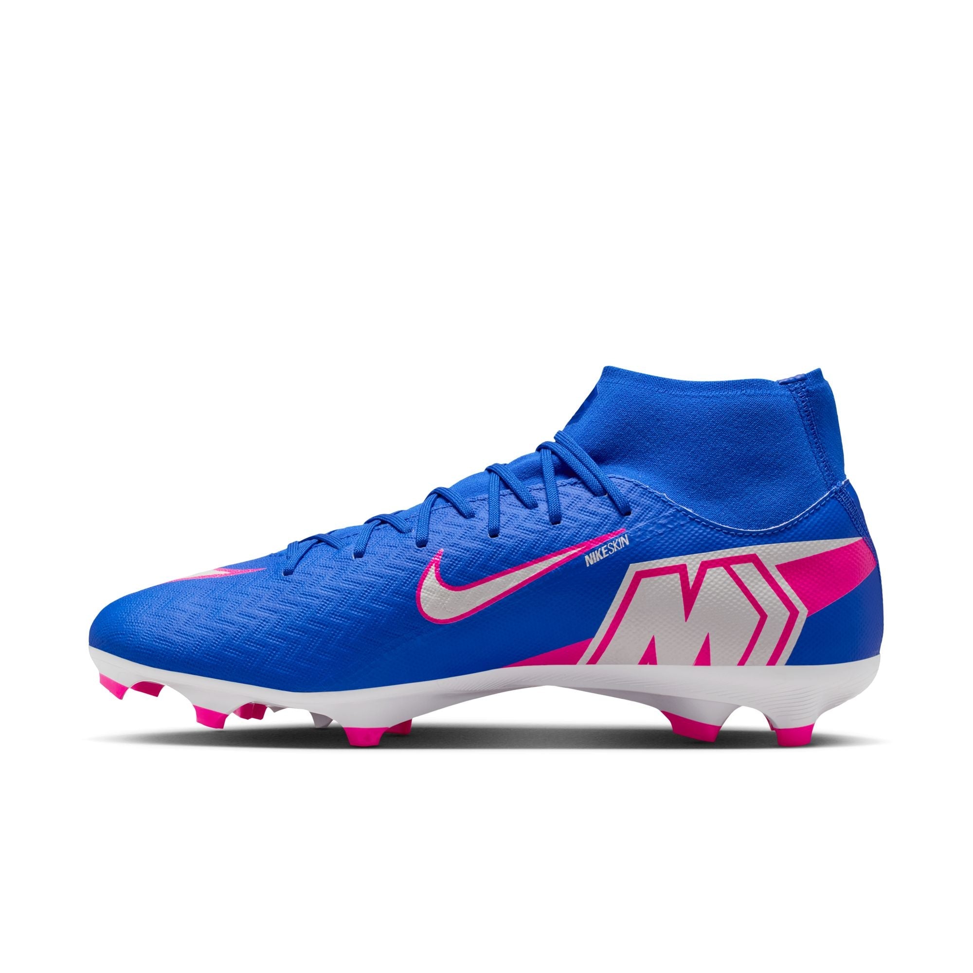 Nike Air Zoom Mercurial Superfly 10 Academy FG Firm Ground Soccer Cleats -Racer Blue/White