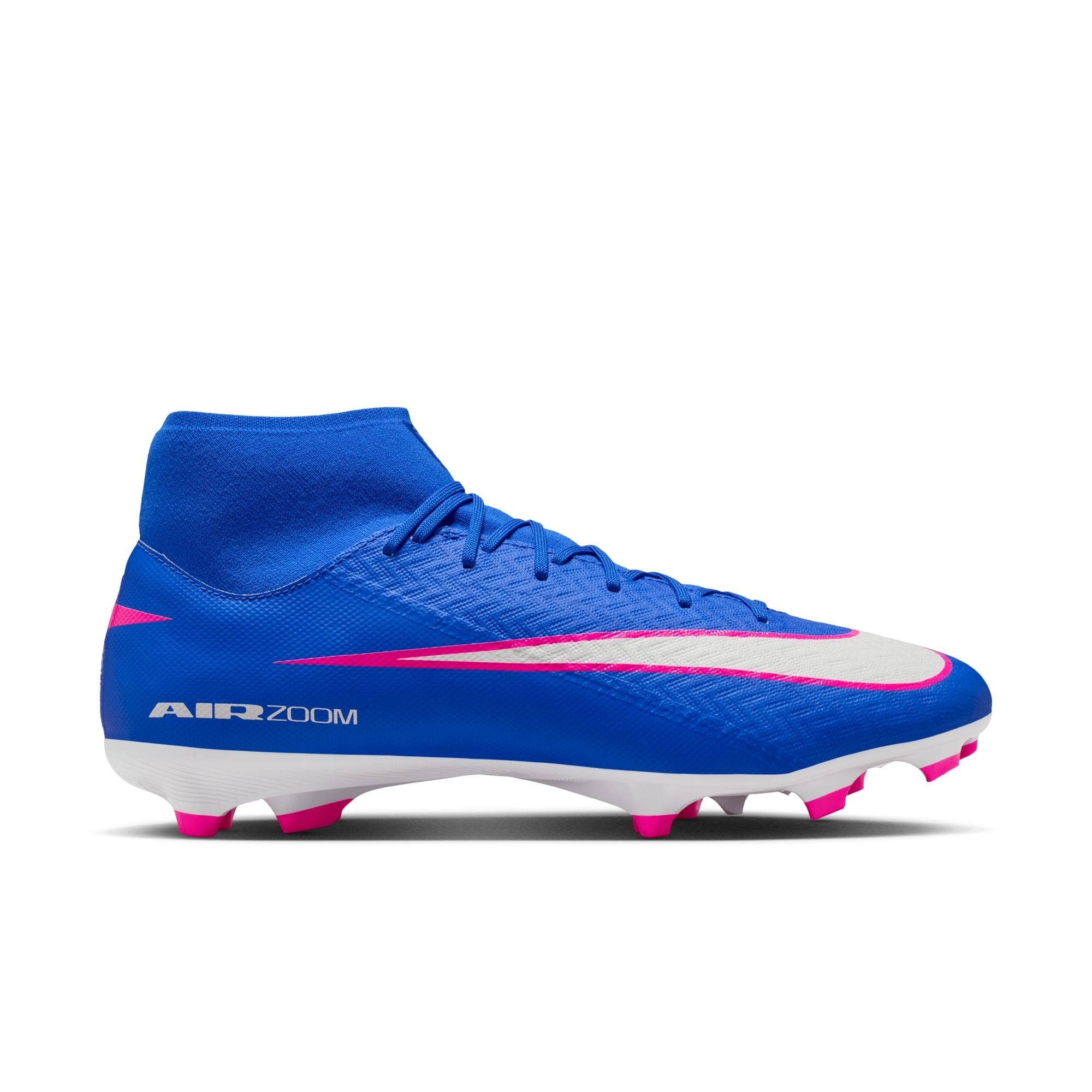 Nike Air Zoom Mercurial Superfly 10 Academy FG Firm Ground Soccer Cleats -Racer Blue/White