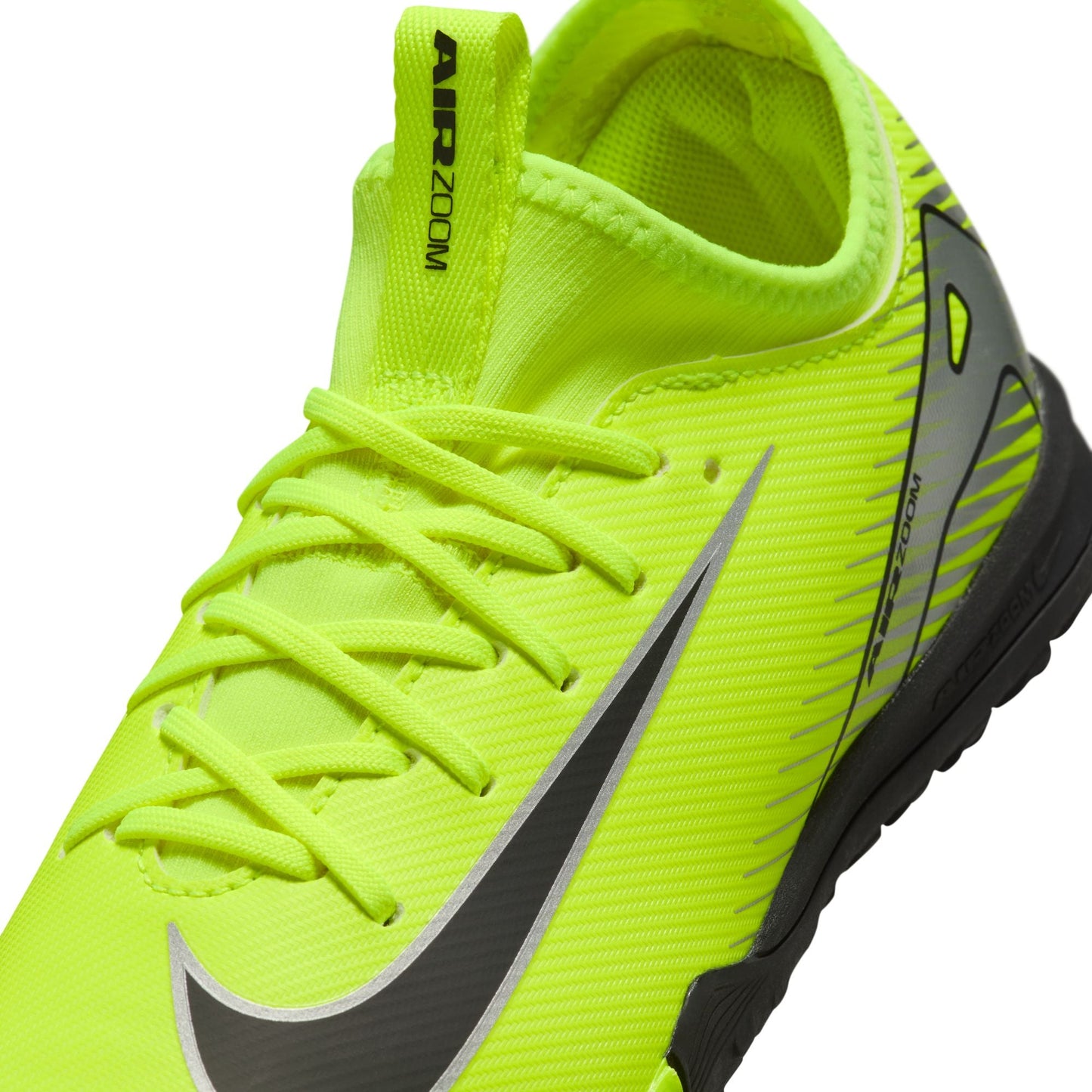 Nike Junior Zoom Mercurial Vapor 10 Academy TF Turf Soccer Cleats - Volt/Black