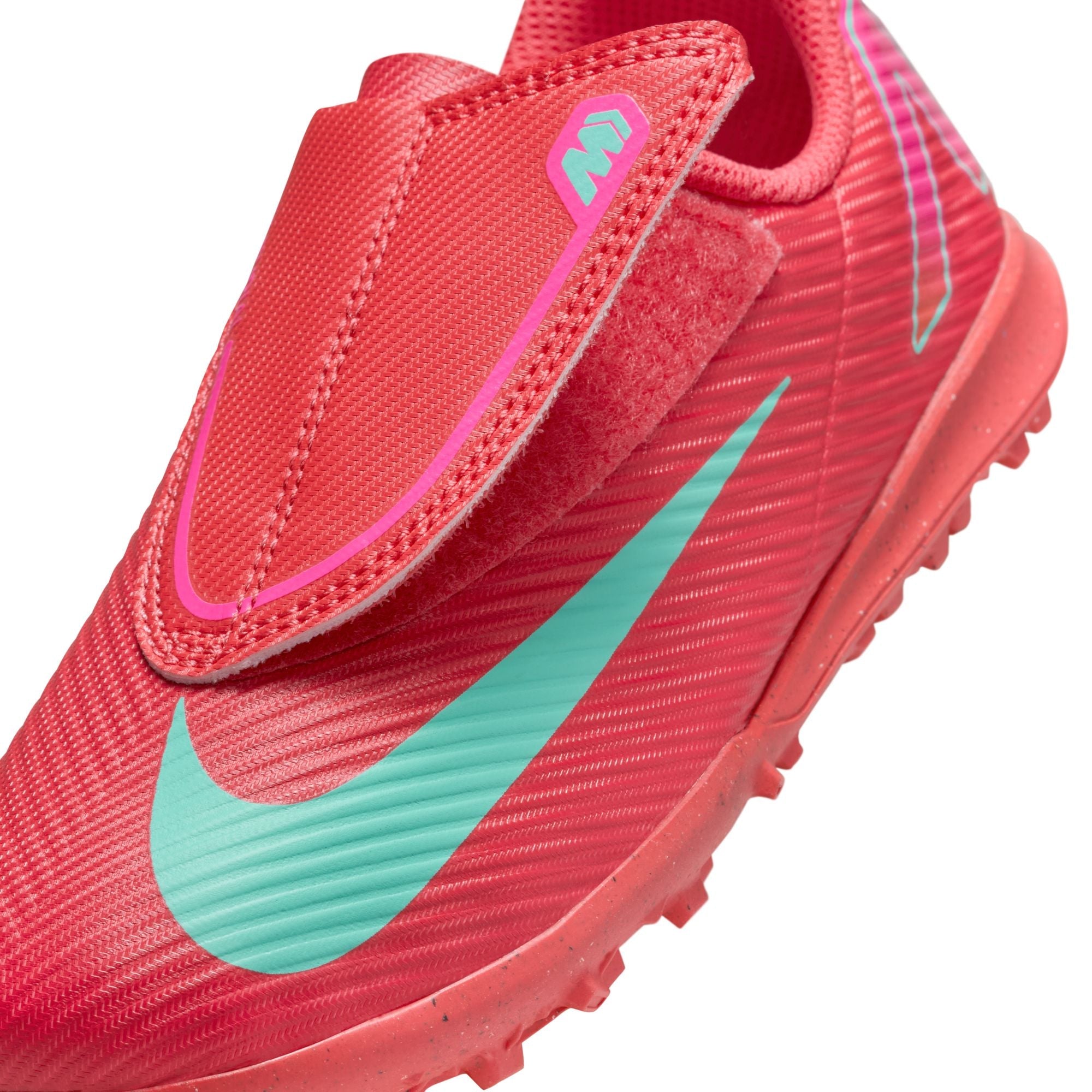 Nike Junior Mercurial Vapor 16 Club TF Turf Soccer Cleats-  Ember Glow/ Aurora Green