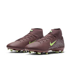 Nike Air Zoom Mercurial Superfly 10 Academy "Kylian Mbappé" FG Firm Ground Soccer Cleats -Plum Eclipse/Metallic Silver