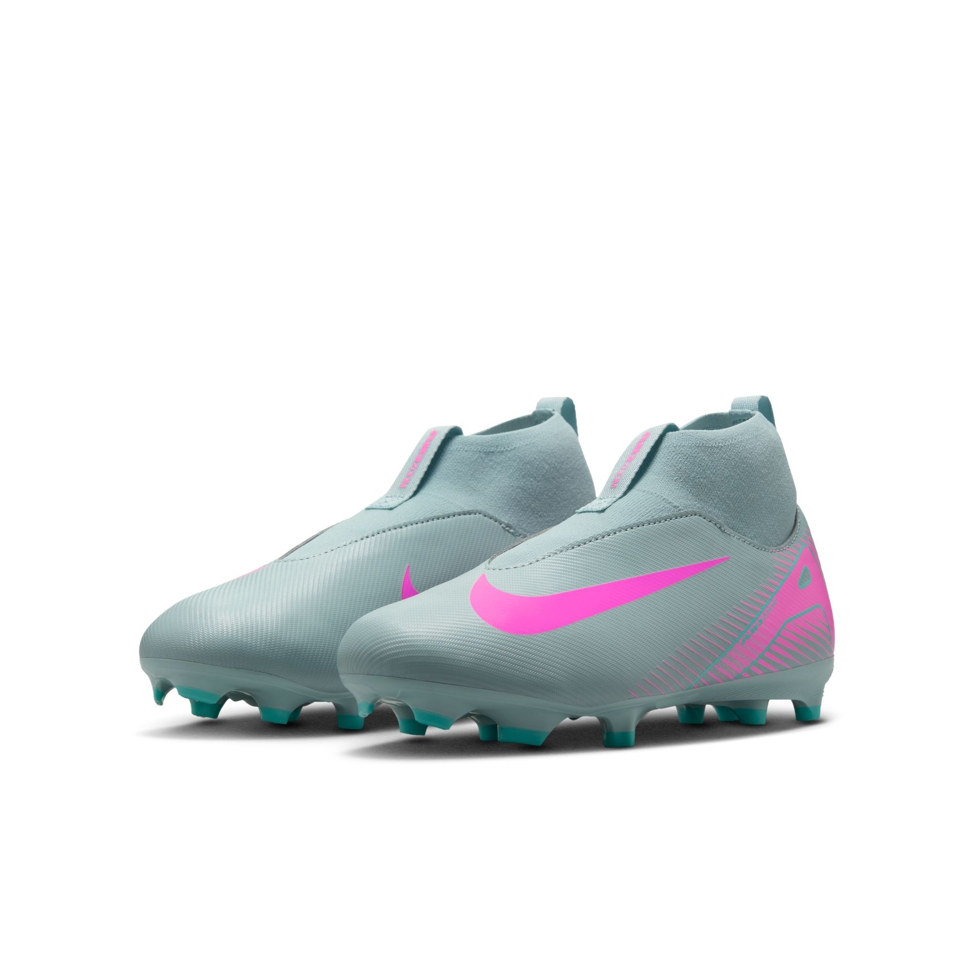 Nike Junior Zoom Mercurial Superfly 10 Academy FG Firm Ground Soccer Cleats- Ocean Cube/Pink Blast