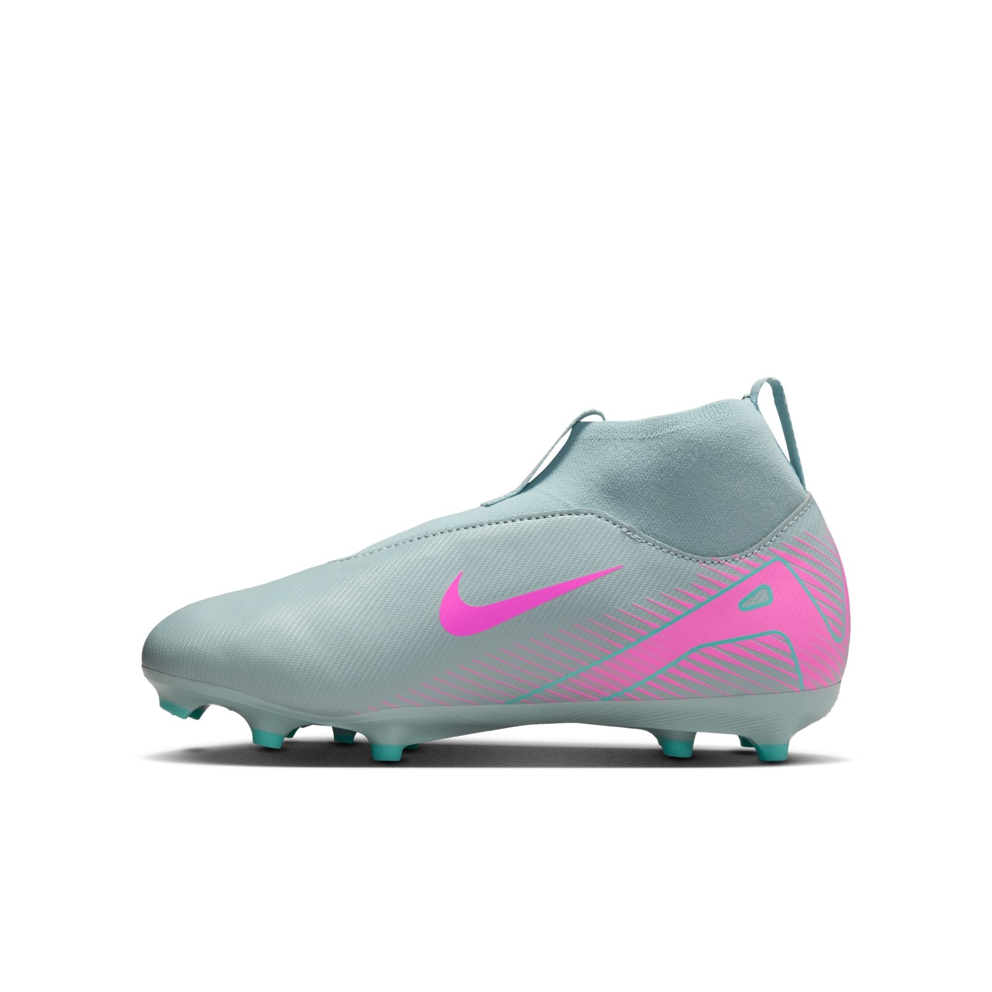 Nike Junior Zoom Mercurial Superfly 10 Academy FG Firm Ground Soccer Cleats- Ocean Cube/Pink Blast