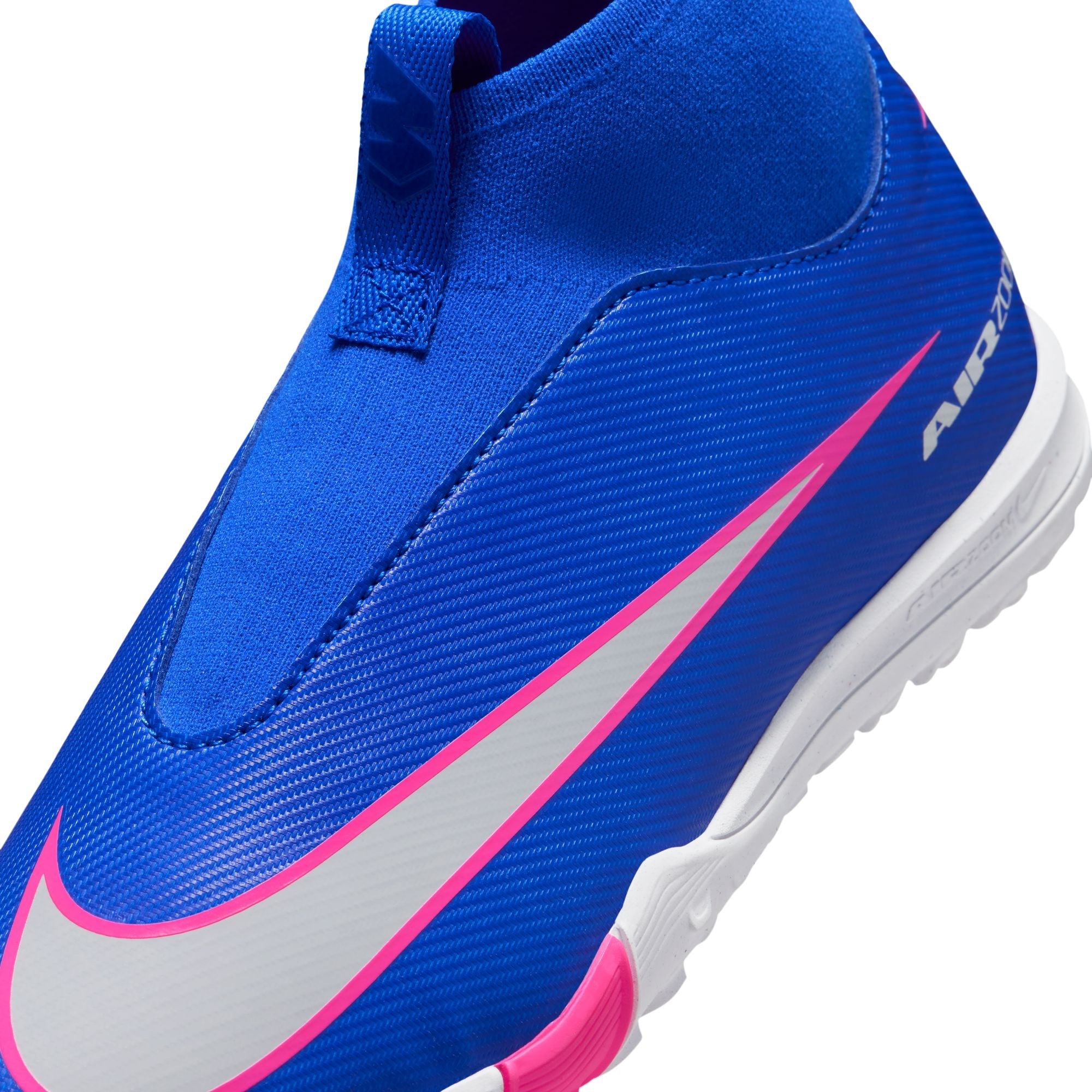 Nike Junior Zoom Mercurial Superfly 10 Academy TF Turf Soccer Cleats- Racer Blue/White