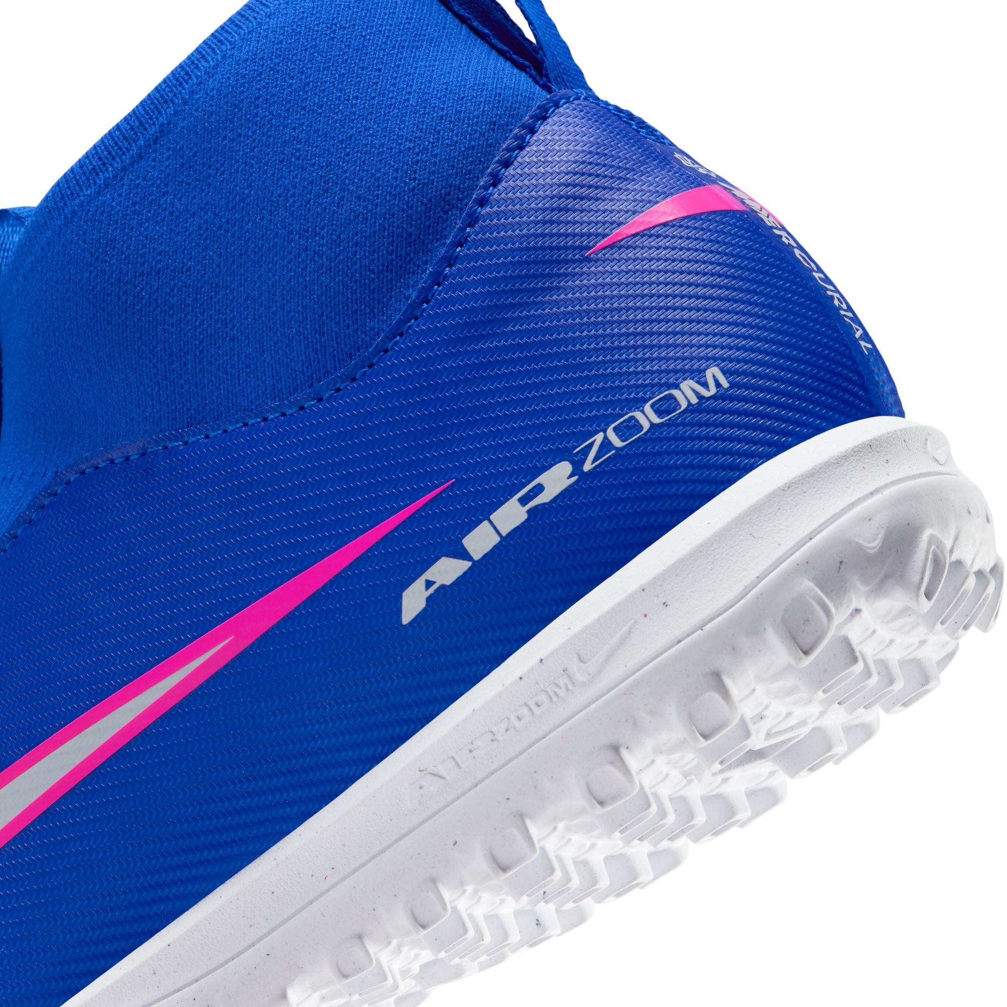 Nike Junior Zoom Mercurial Superfly 10 Academy TF Turf Soccer Cleats- Racer Blue/White