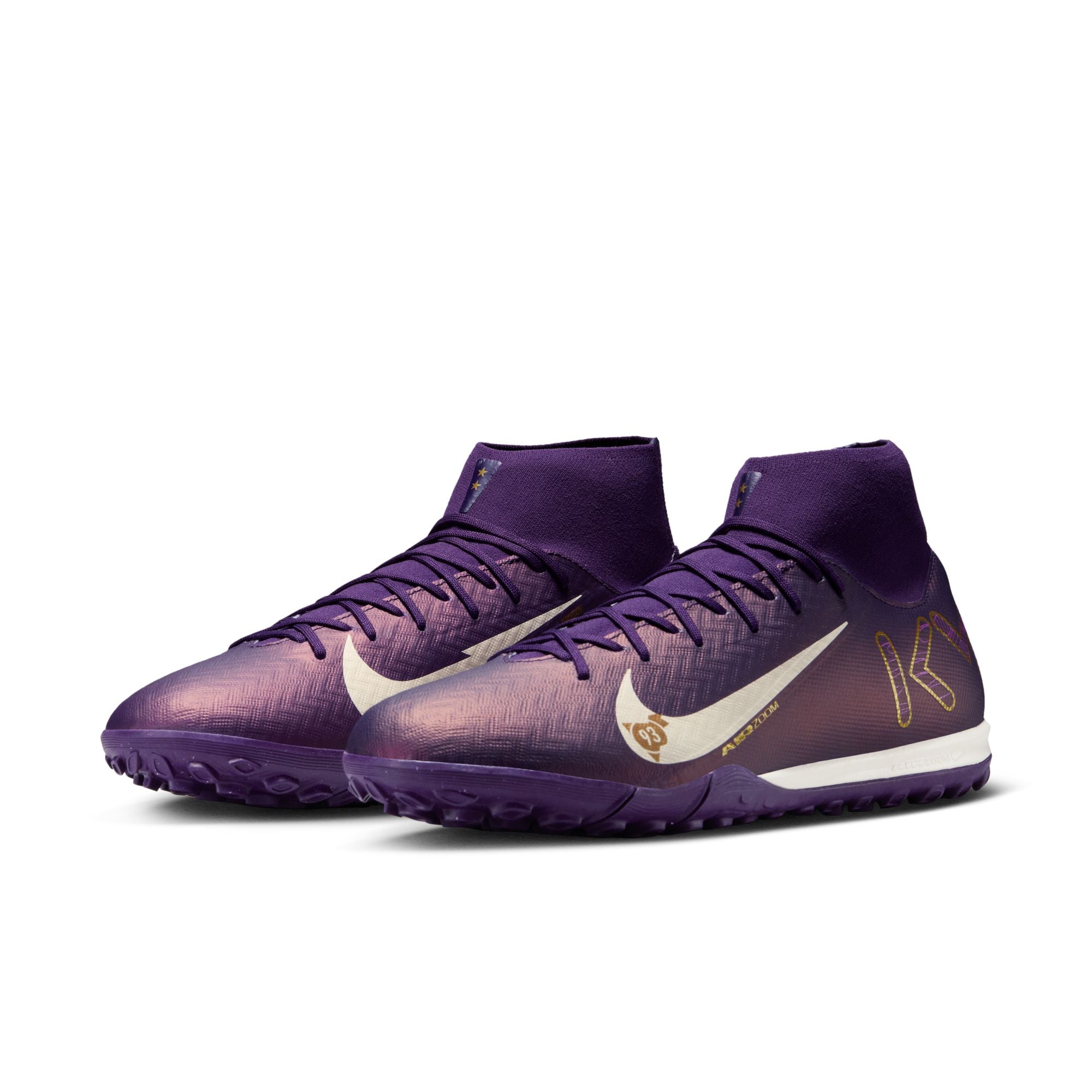 Nike Air Zoom Mercurial Superfly 10 Academy "Kylian Mbappé" TF Turf Soccer Cleats -  Grand Purple/Pale Ivory
