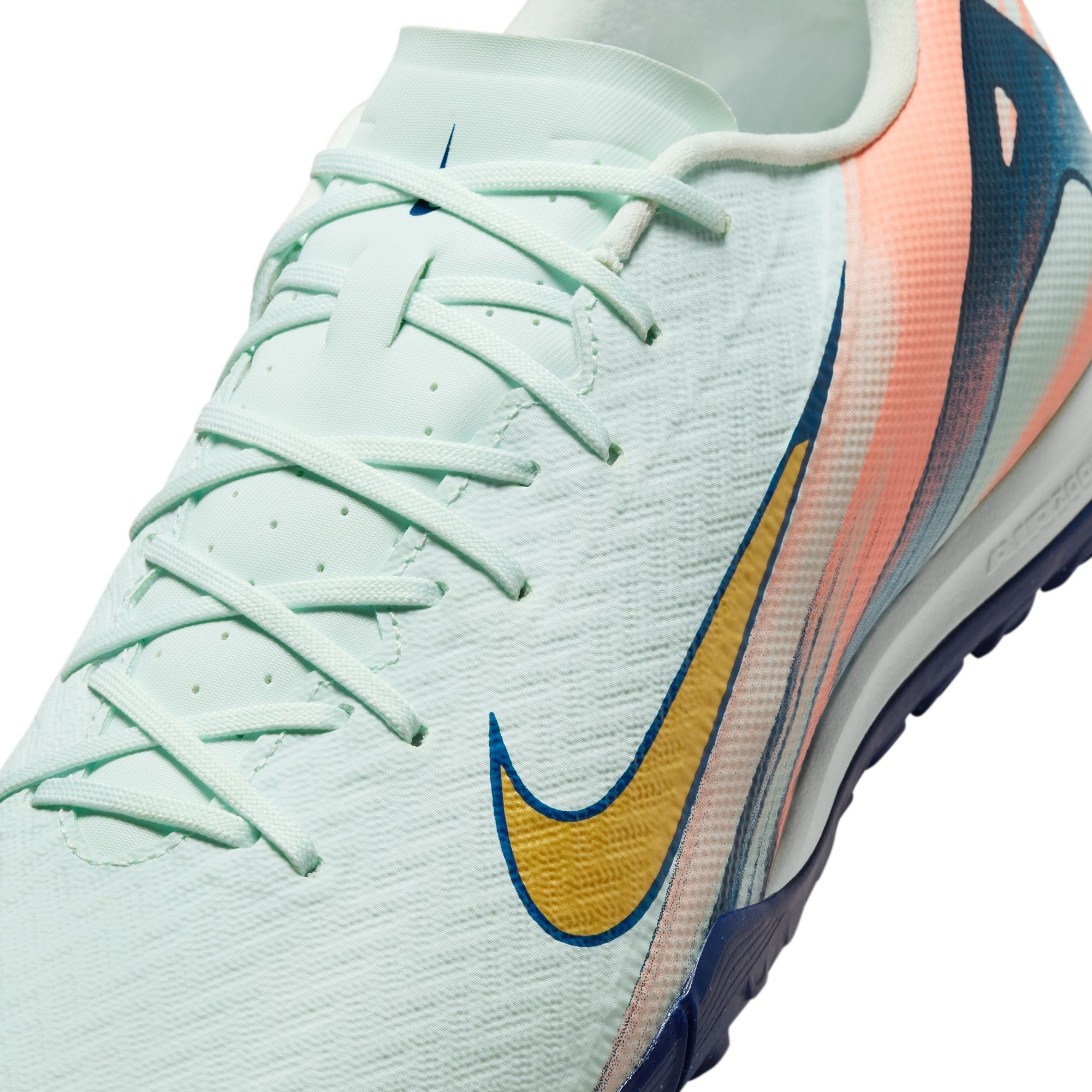 Nike Zoom Mercurial Vapor 16 Academy MDS TF Turf Soccer Cleat - Barely Green/Crimson Pulse/Metallic Gold Coin