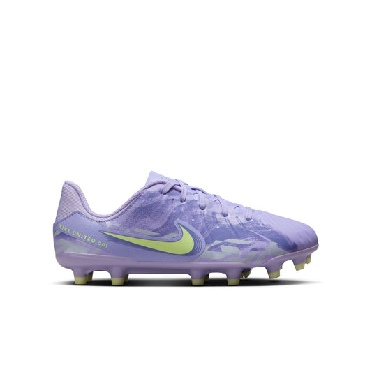 Nike United Junior Tiempo Legend 10 Academy FG Firm Ground Soccer Cleats- Purple Agate/Barely Volt