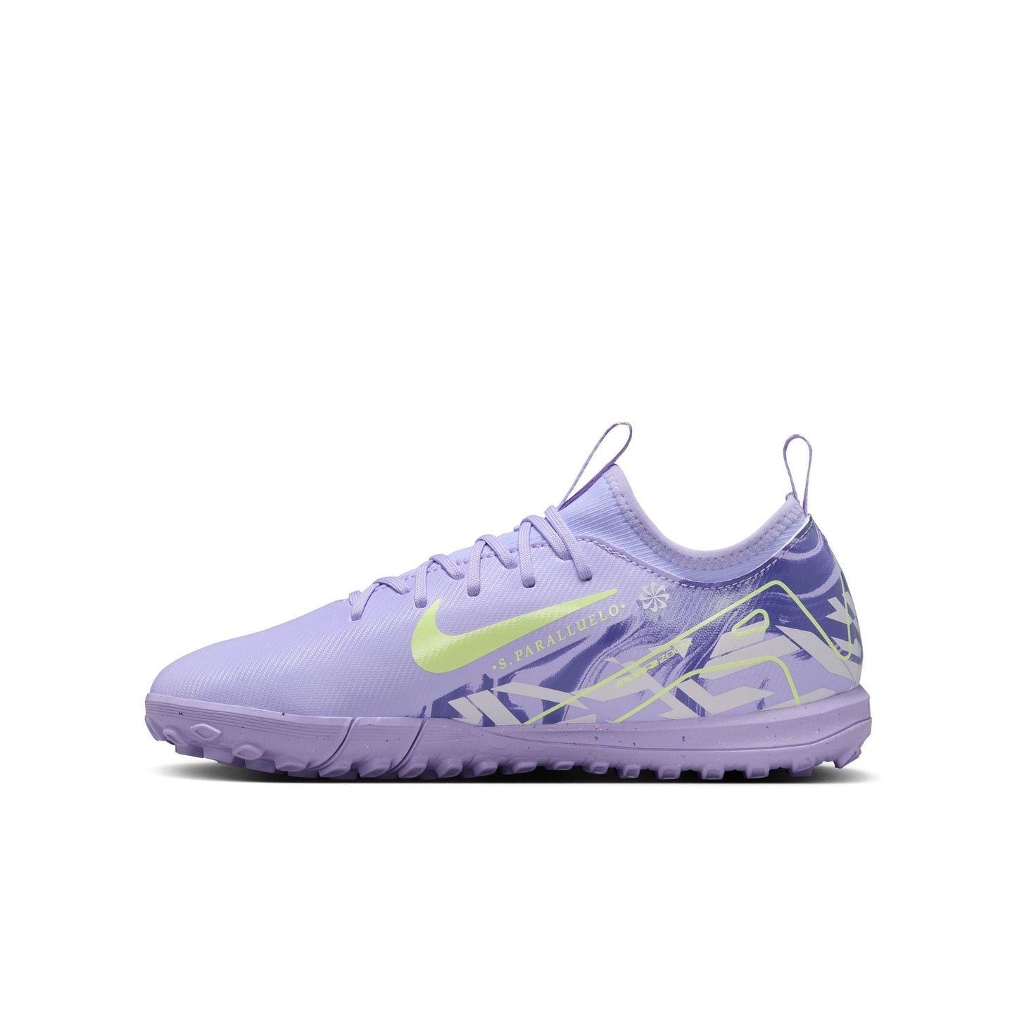 Nike United Junior Mercurial Vapor 16 Academy TF Turf Soccer Cleats -Purple Agate/Barely Volt