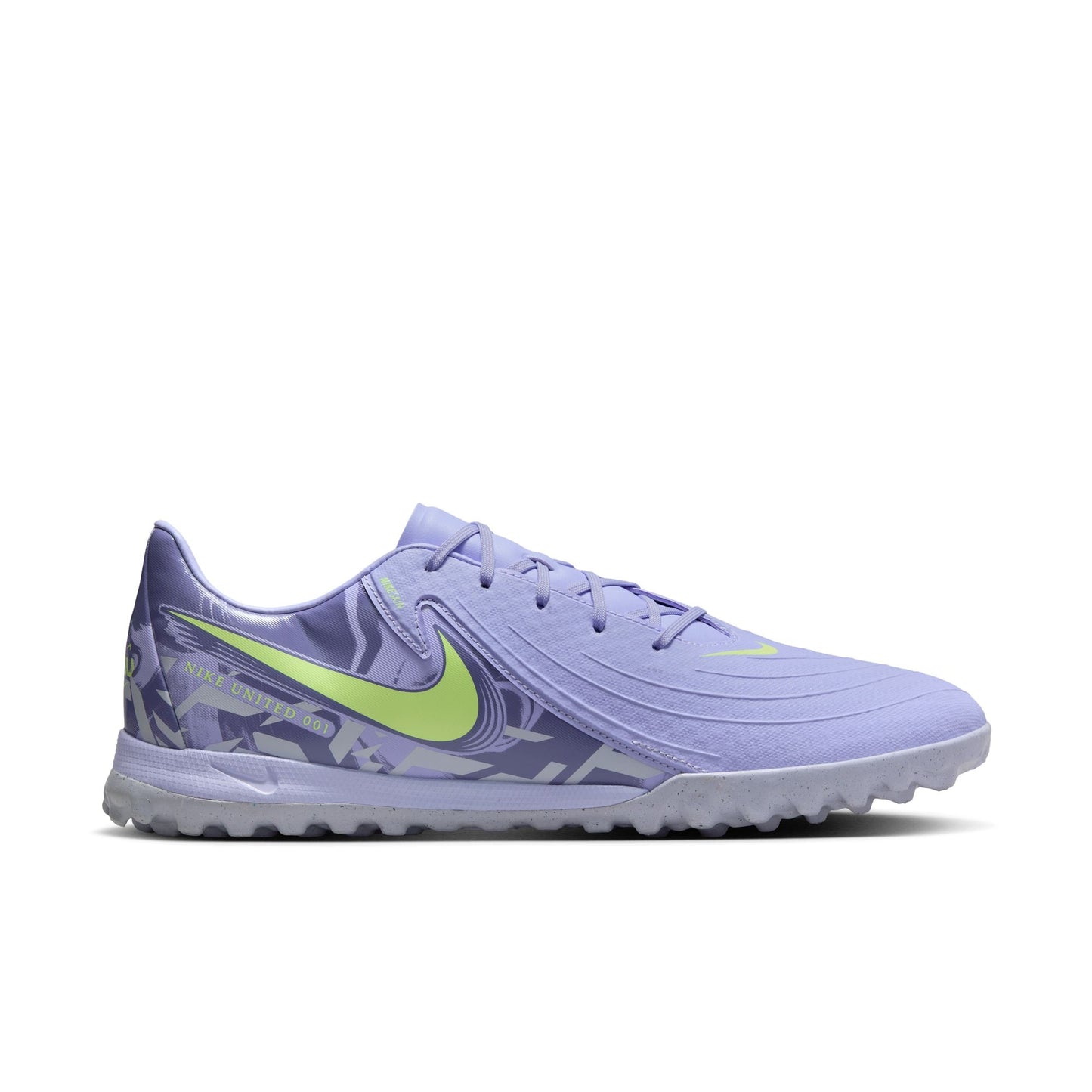 Nike United Phantom GX 2 Academy TF Turf Soccer Cleats- Purple Agate/Barely Volt