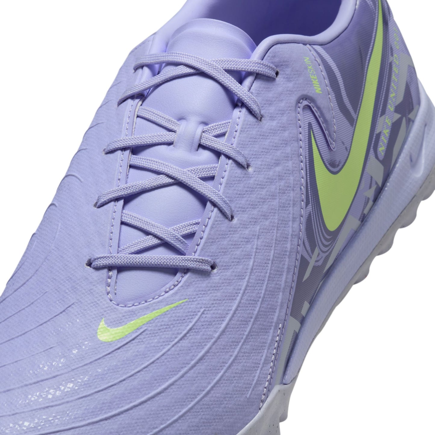 Nike United Phantom GX 2 Academy TF Turf Soccer Cleats- Purple Agate/Barely Volt