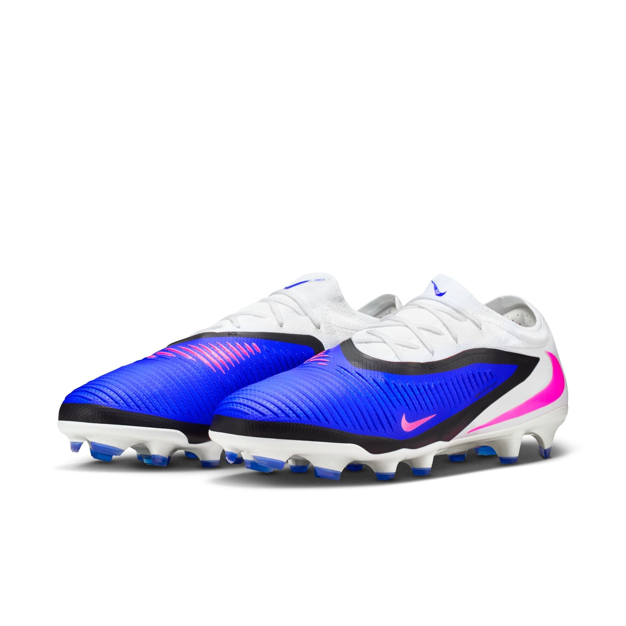 Nike Phantom 6 Low Pro FG Firm Ground Soccer Cleats -Racer Blue/Pink Blast/White