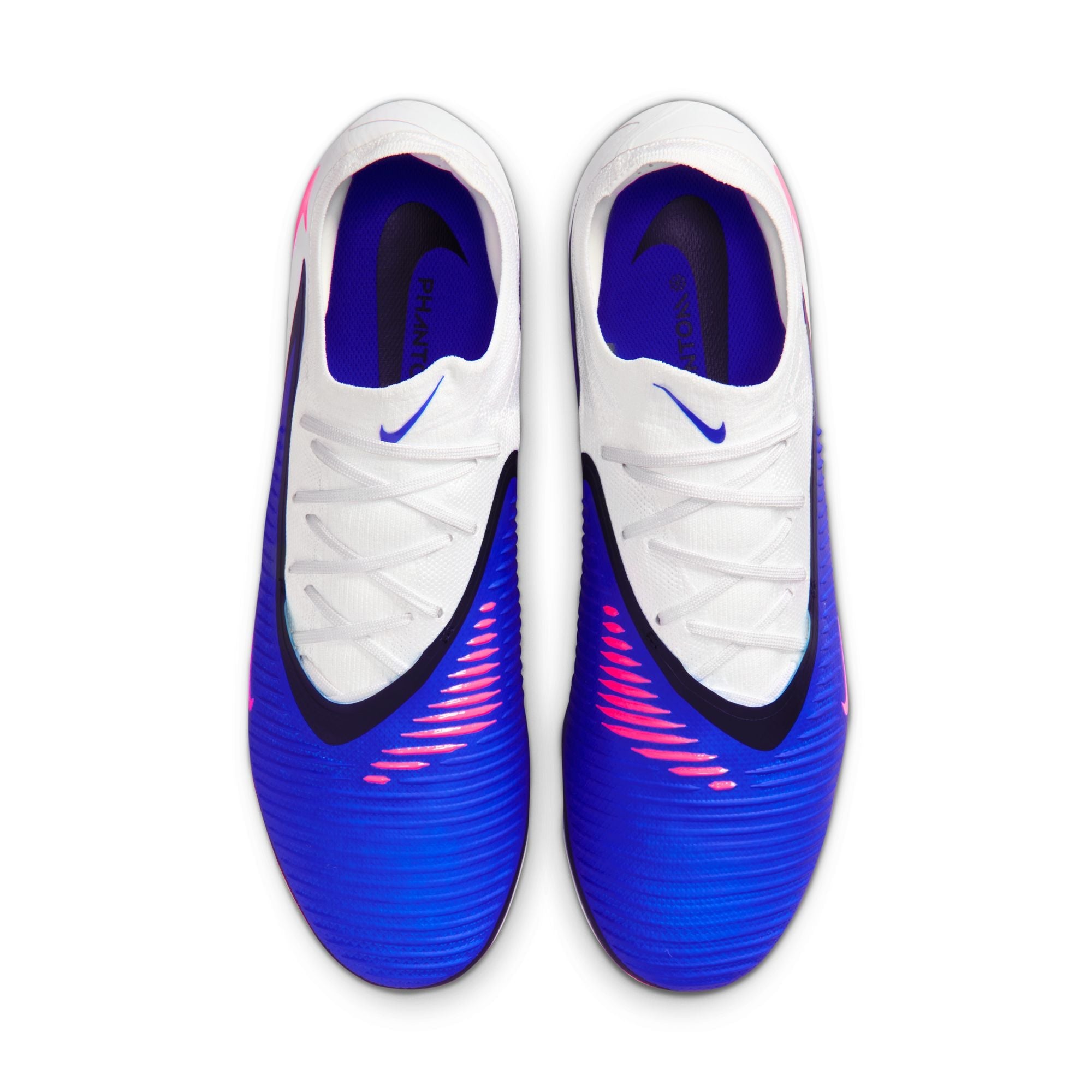 Nike Phantom 6 Low Pro FG Firm Ground Soccer Cleats -Racer Blue/Pink Blast/White