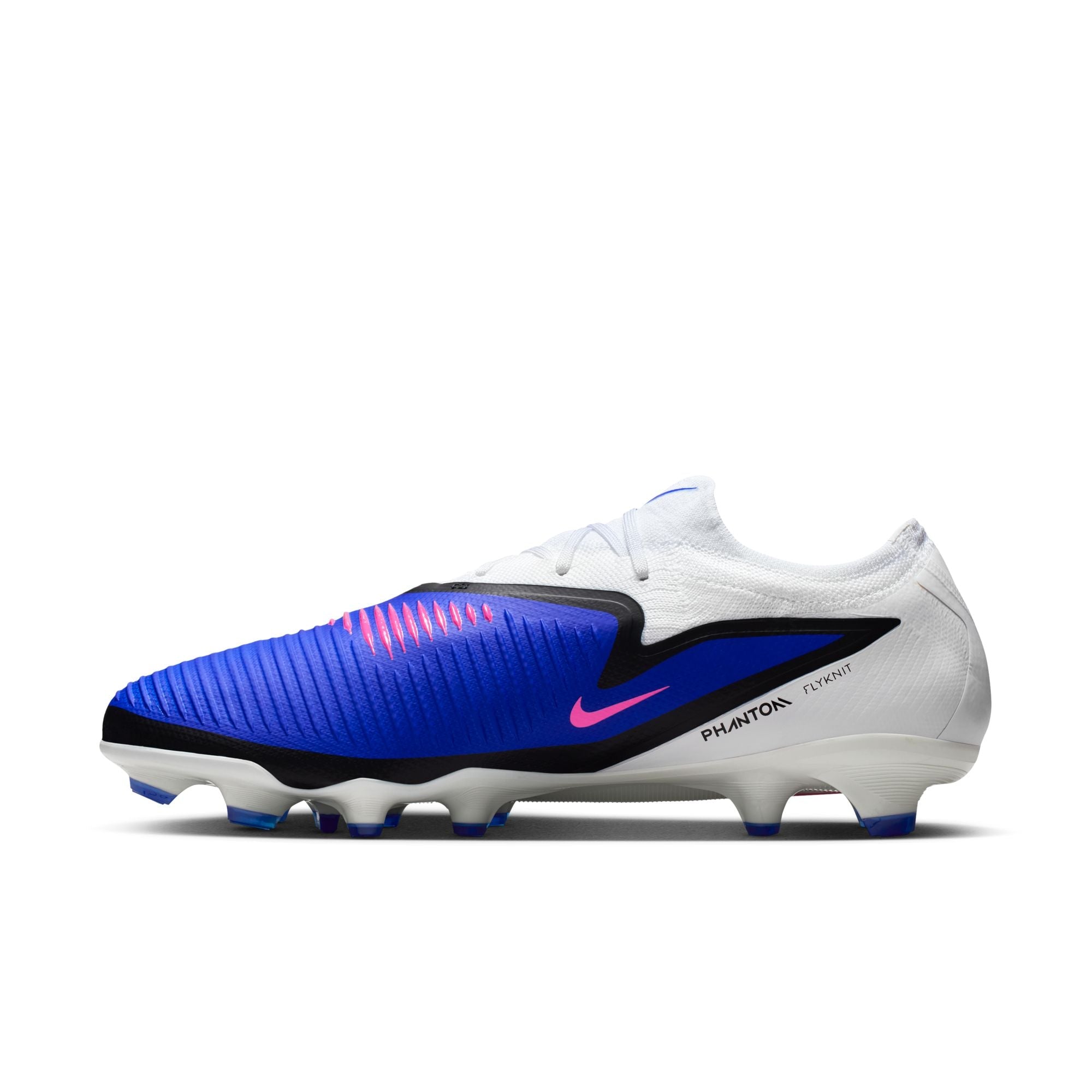 Nike Phantom 6 Low Pro FG Firm Ground Soccer Cleats -Racer Blue/Pink Blast/White