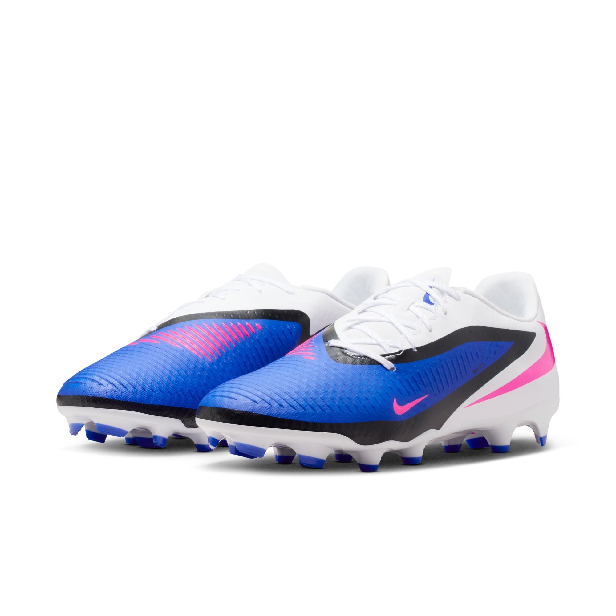 Nike Phantom 6 Low Academy FG Firm Ground Soccer Cleats-Racer Blue/Pink Blast/White