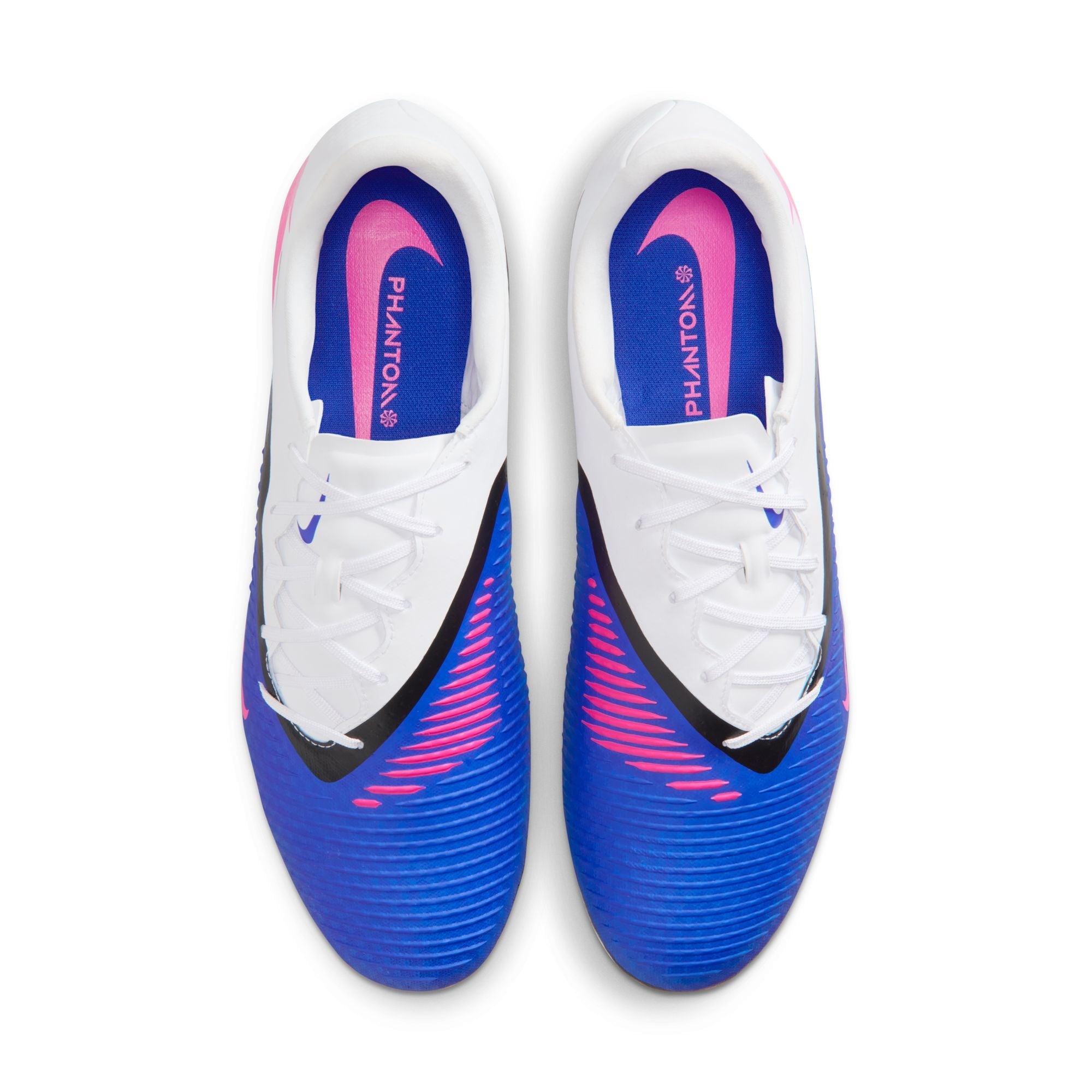 Nike Phantom 6 Low Academy FG Firm Ground Soccer Cleats-Racer Blue/Pink Blast/White