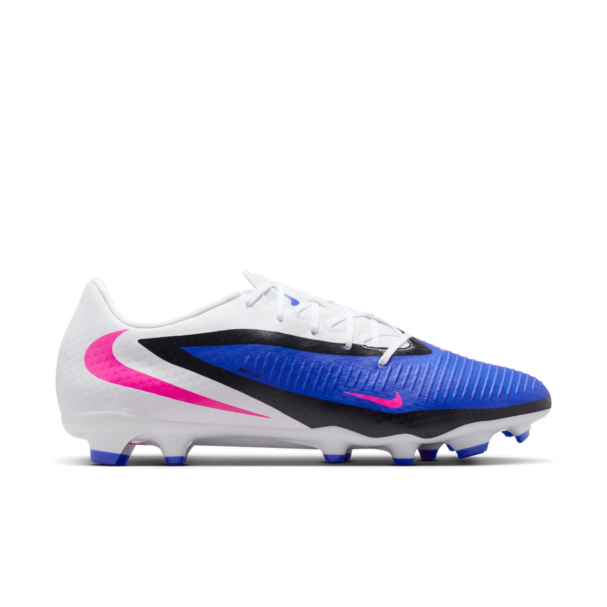 Nike Phantom 6 Low Academy FG Firm Ground Soccer Cleats-Racer Blue/Pink Blast/White