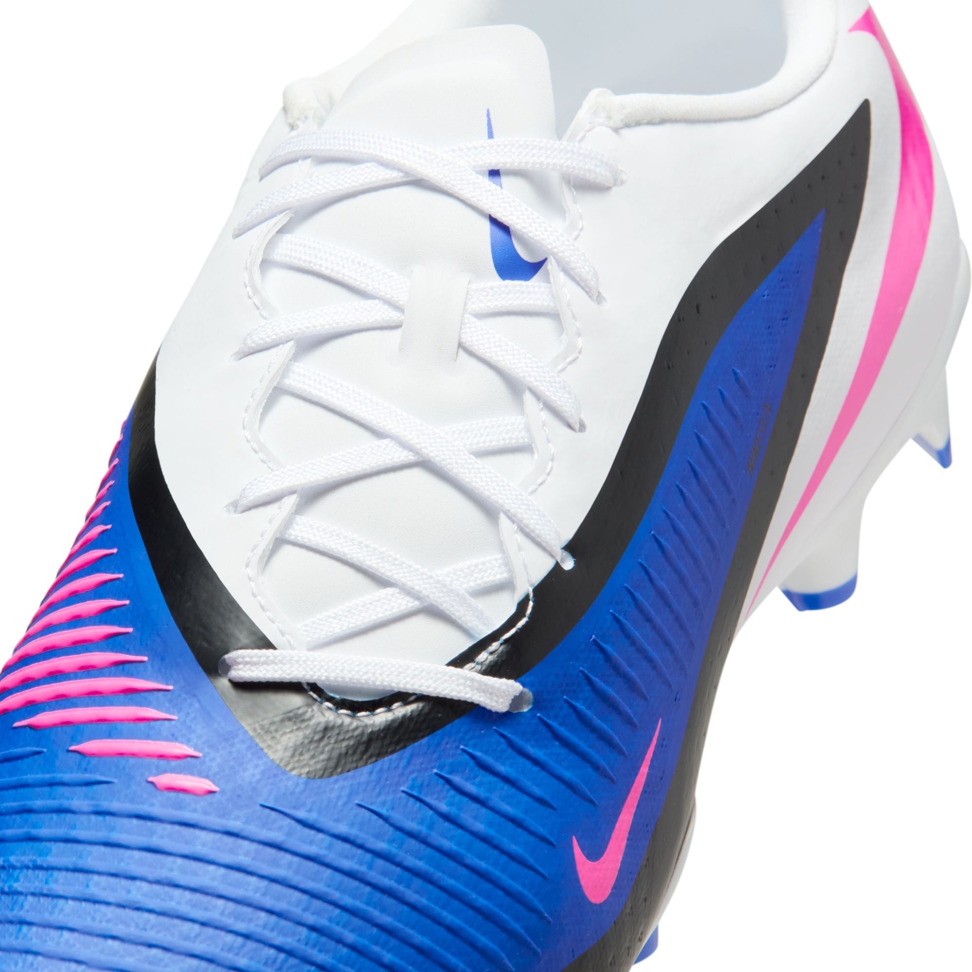 Nike Phantom 6 Low Academy FG Firm Ground Soccer Cleats-Racer Blue/Pink Blast/White