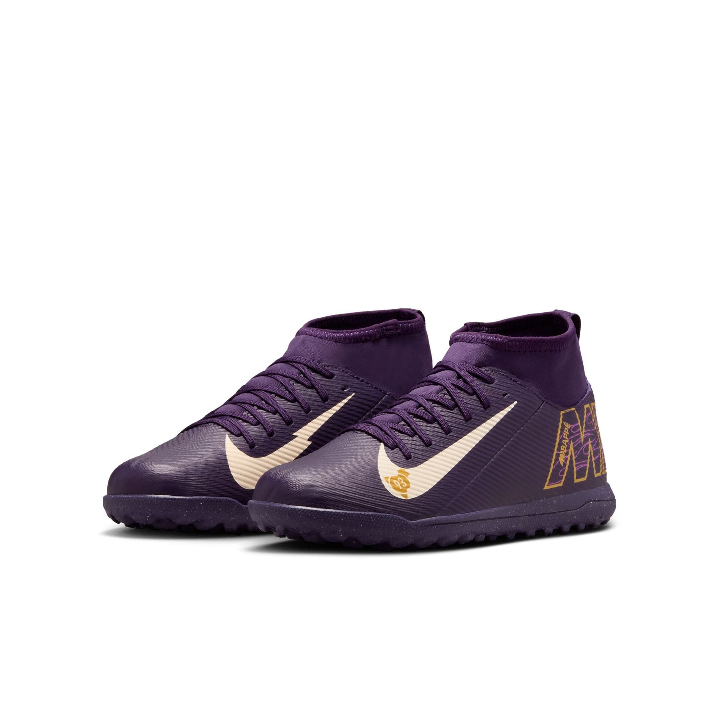 Nike Jr. Mercurial Superfly 10 Club "Kylian Mbappé" TF Turf Soccer Cleats-  Grand Purple/Pale Ivory