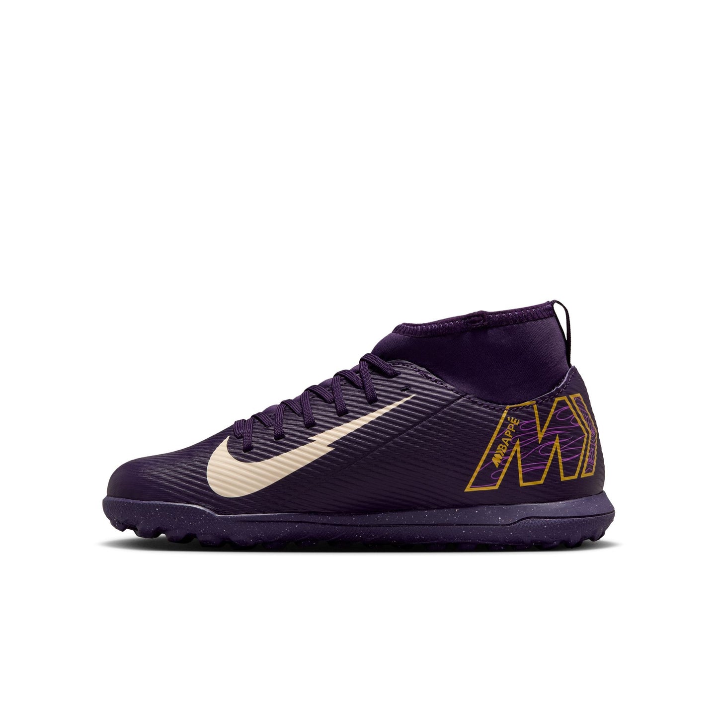 Nike Jr. Mercurial Superfly 10 Club "Kylian Mbappé" TF Turf Soccer Cleats-  Grand Purple/Pale Ivory