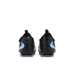Nike Junior Phantom 6 Low Academy FG Firm Ground Soccer Cleats- Black/Ice Blue