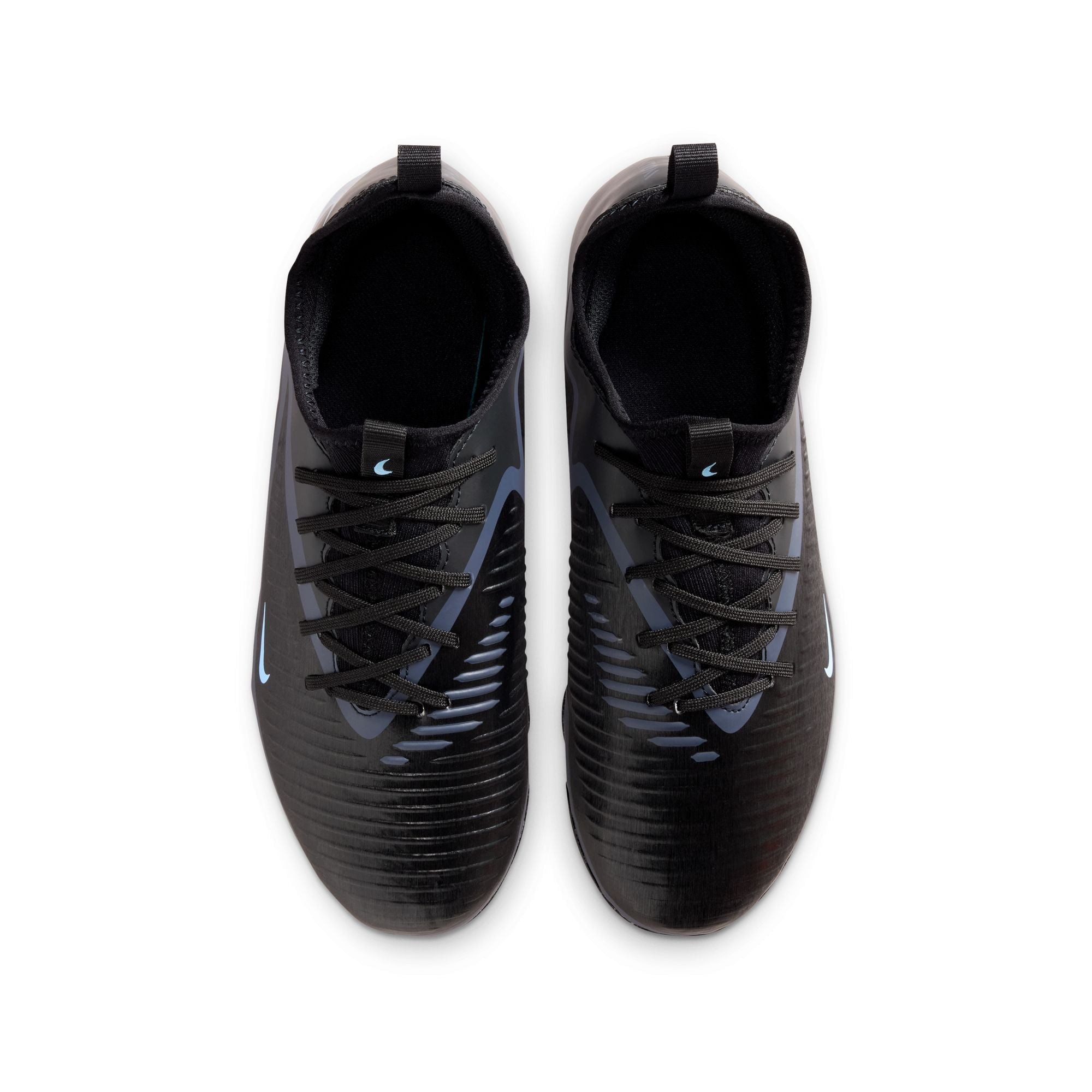 Nike Junior Phantom 6 Low Academy FG Firm Ground Soccer Cleats- Black/Ice Blue