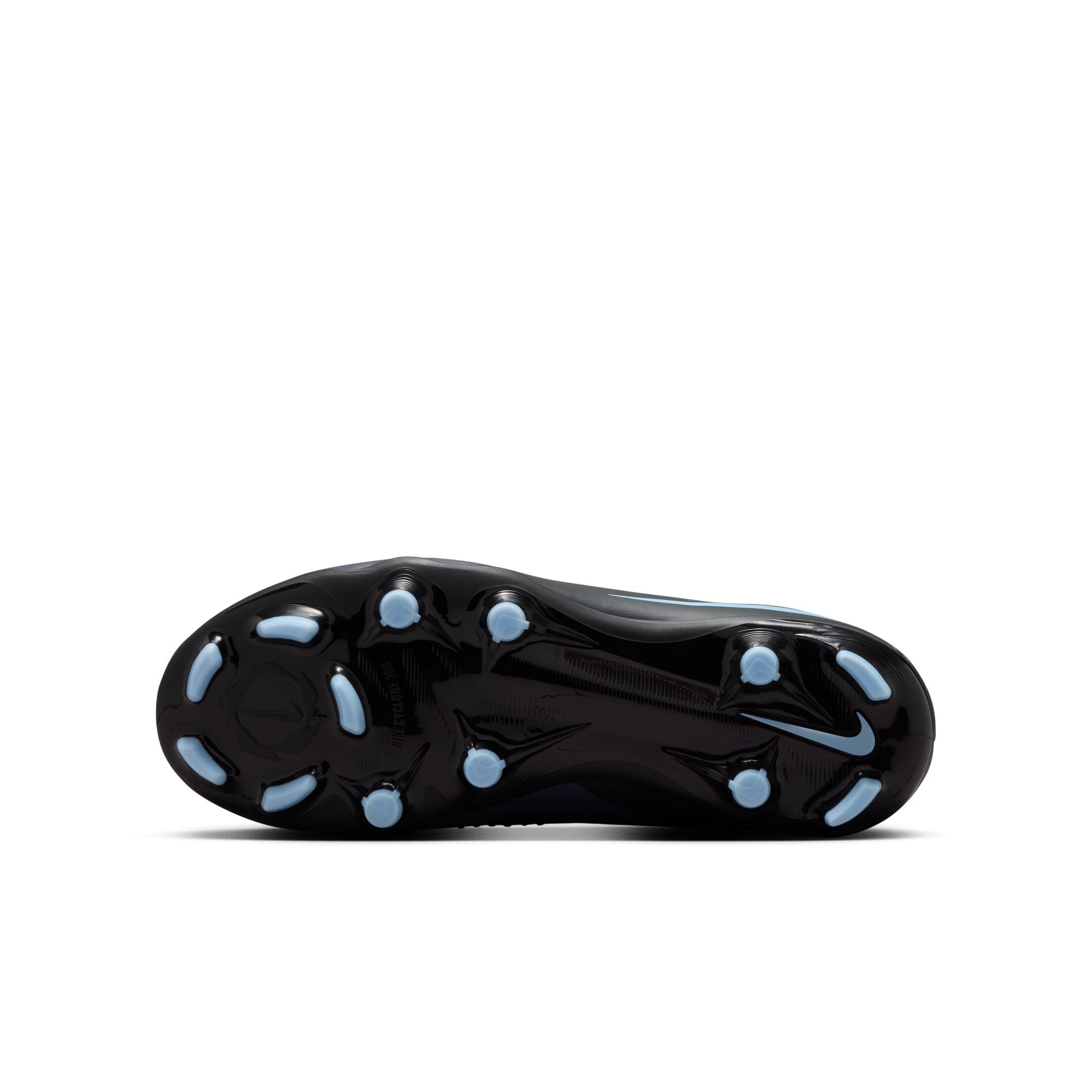 Nike Junior Phantom 6 Low Academy FG Firm Ground Soccer Cleats- Black/Ice Blue