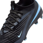 Nike Junior Phantom 6 Low Academy FG Firm Ground Soccer Cleats- Black/Ice Blue