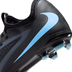 Nike Junior Phantom 6 Low Academy FG Firm Ground Soccer Cleats- Black/Ice Blue