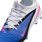Nike Junior Phantom 6 Low Academy FG Firm Ground Soccer Cleats-Racer Blue/Pink Blast/White