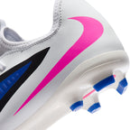 Nike Junior Phantom 6 Low Academy FG Firm Ground Soccer Cleats-Racer Blue/Pink Blast/White