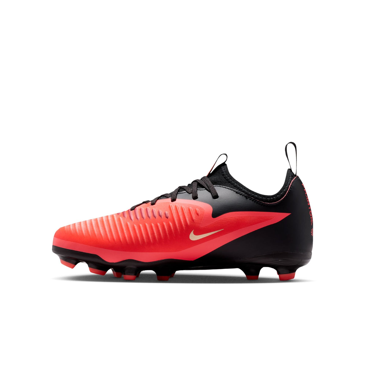 Nike Junior Phantom 6 Low Academy FG Firm Ground Soccer Cleats- Bright Crimson/Black