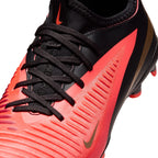 Nike Junior Phantom 6 Low Academy FG Firm Ground Soccer Cleats- Bright Crimson/Black