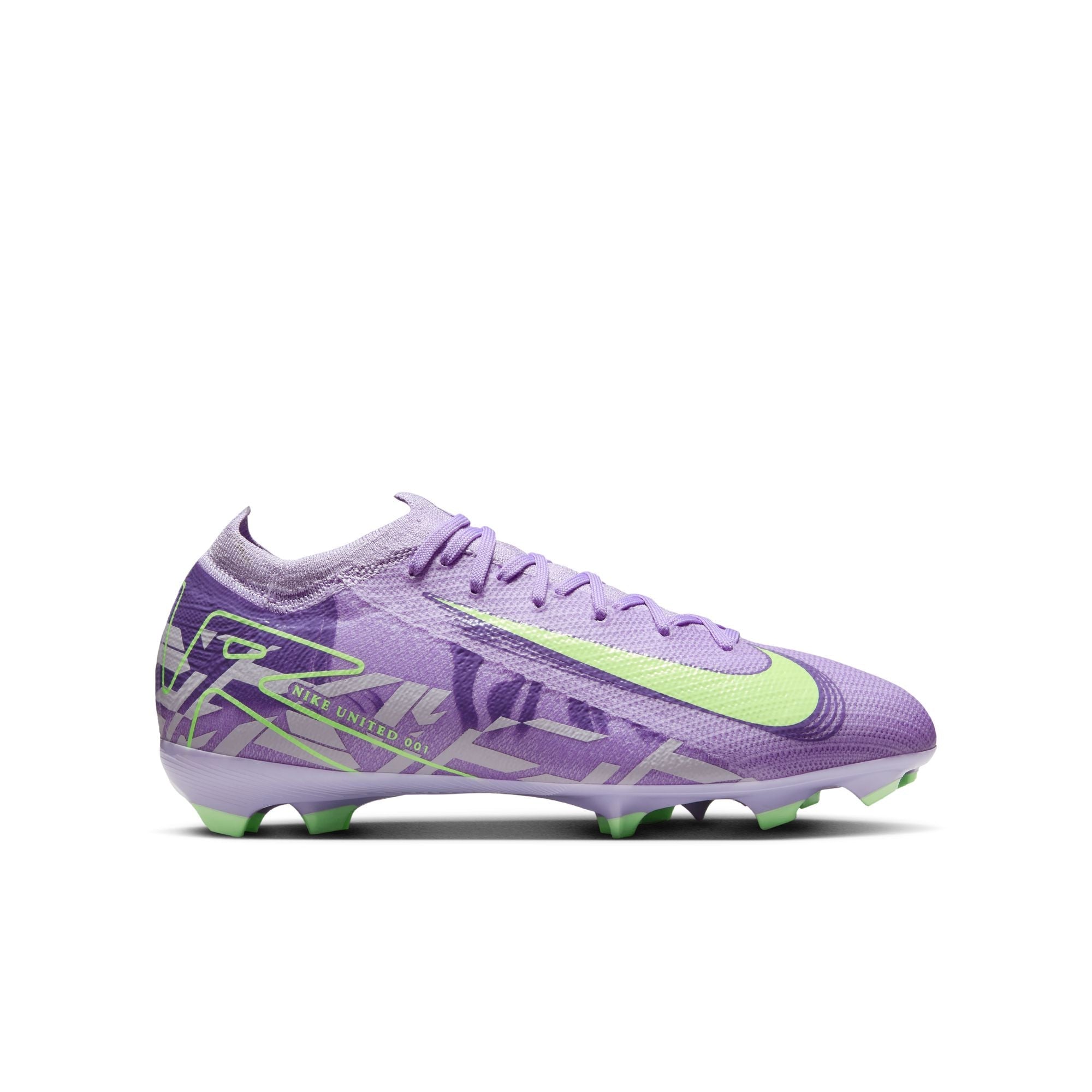 Nike United Junior Mercurial Vapor 16 Pro FG Firm Ground Soccer Cleat- Purple Agate/Barely Volt