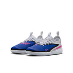 Nike Junior Phantom 6 Low Academy IN Indoor/Court Soccer Shoes-Racer Blue/Pink Blast/White